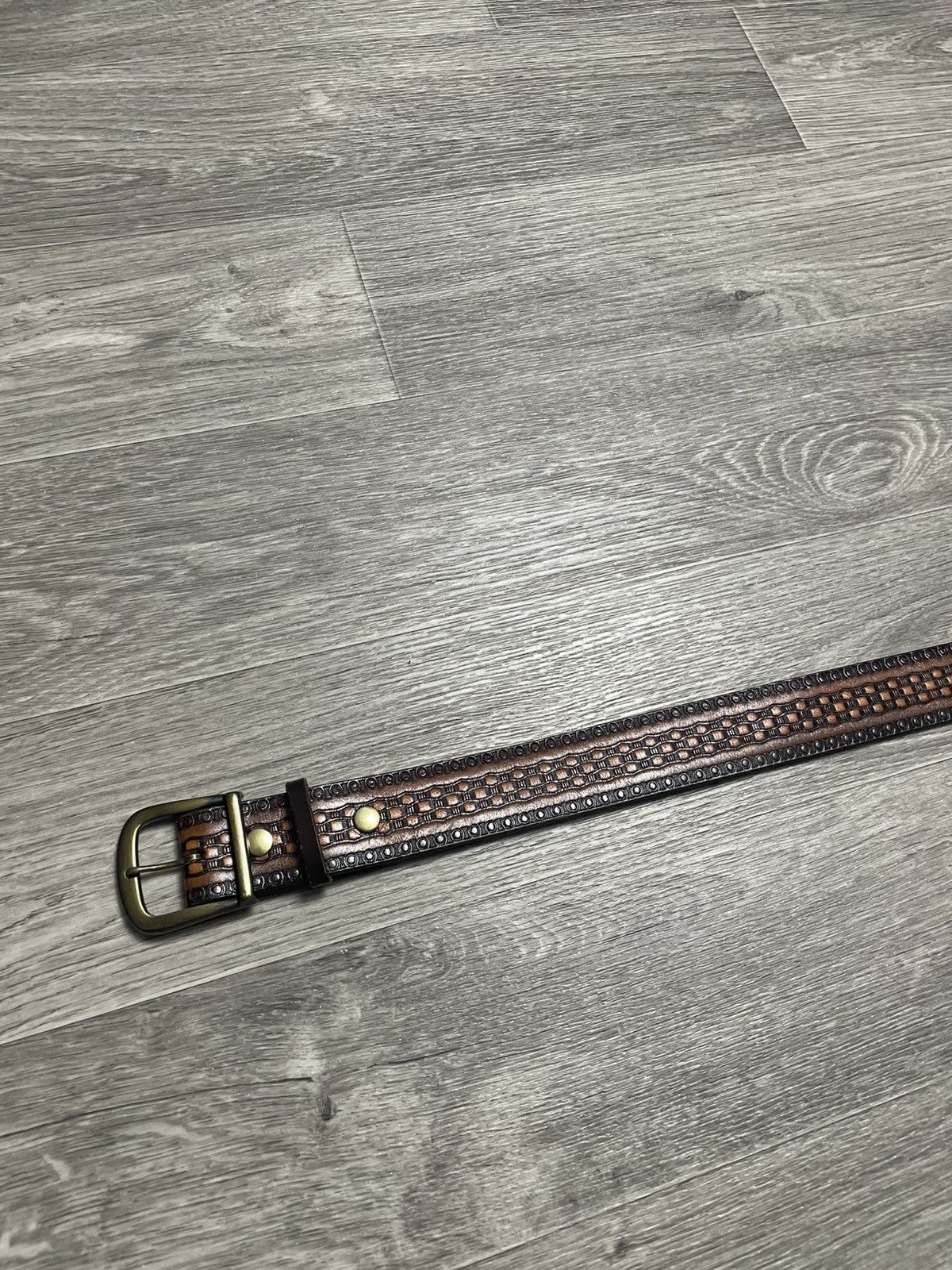 Genuine Leather Vintage Western Style Taurus Real Leather Brown Belt Size ONE SIZE - 16 Thumbnail