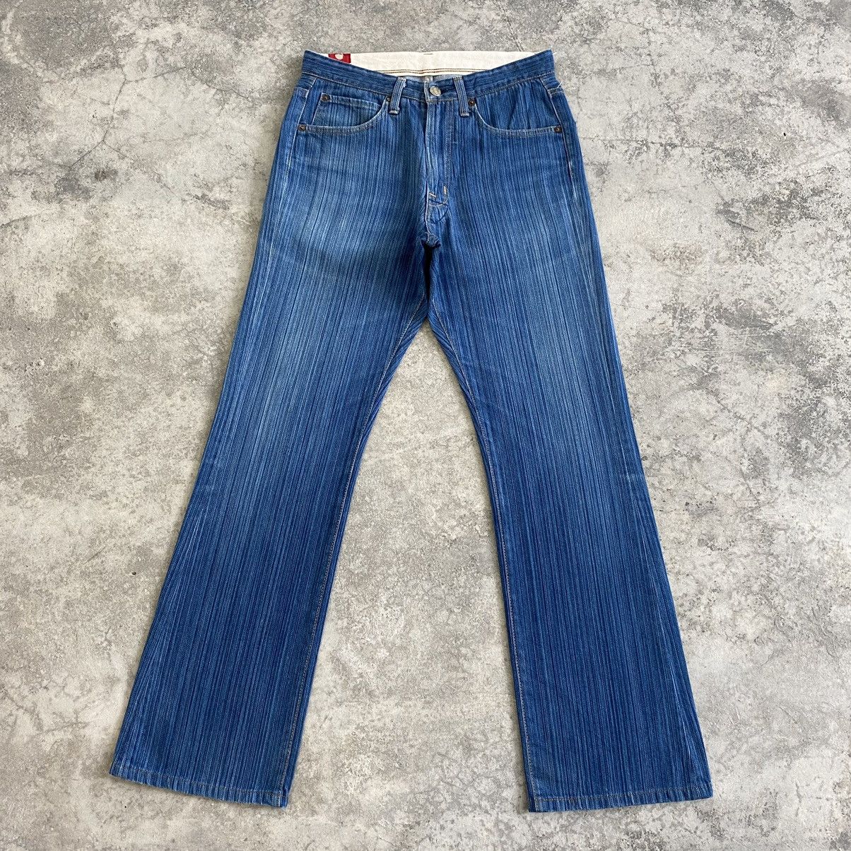 Japanese Brand Blue Way Japan Twill Striped Flared Denim Jeans Size US 28 / EU 44 - 1 Thumbnail