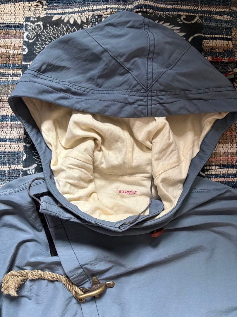 Kapital KAPITAL Hooded Mountain Parka Blue Nylon with Elbow Patche Size US M / EU 48-50 / 2 - 2 Thumbnail