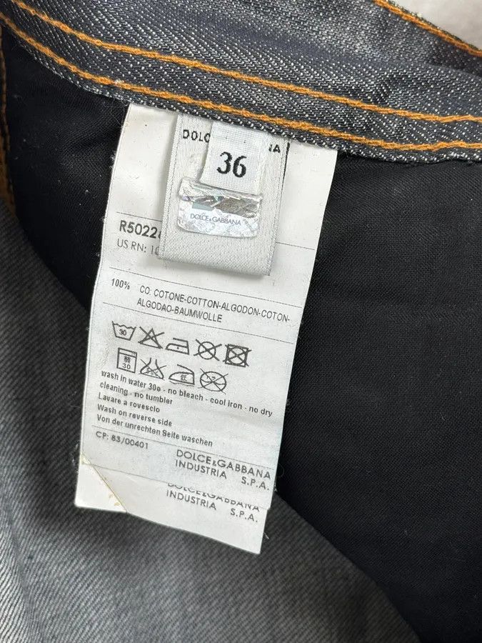 Dolce & Gabbana 2000s Dolce & Gabbana Navy Brut Large Denim Jeans Size US 34 / EU 50 - 11 Thumbnail