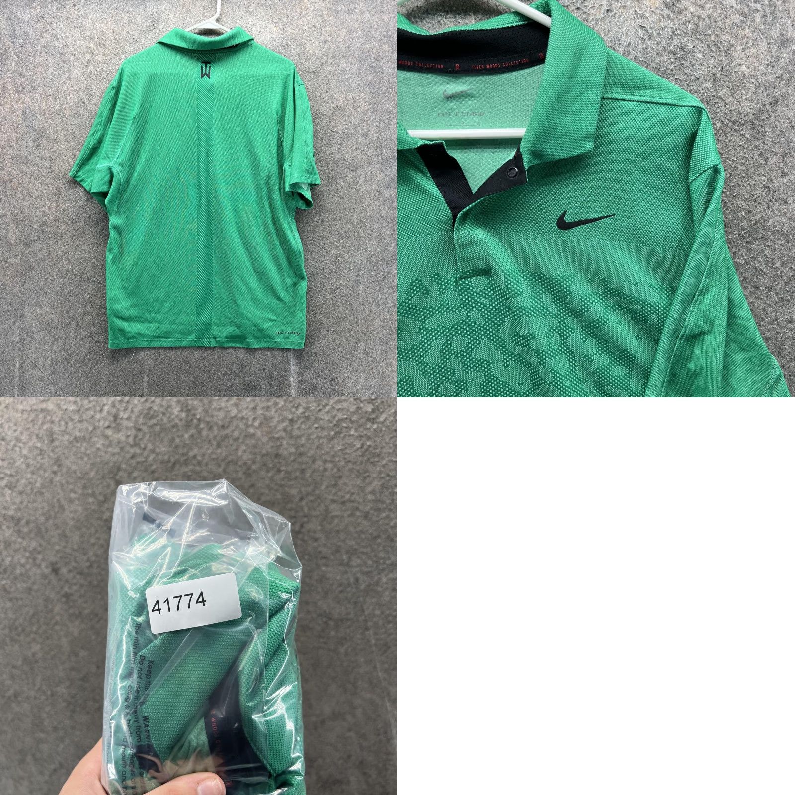 Nike Nike Tiger Woods Collection Polo Shirt Mens Large Green Geometric Dri-Fit Golf Size US L / EU 52-54 / 3 - 8 Thumbnail