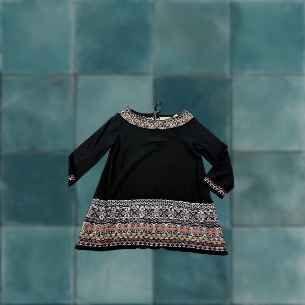 Anthropologie Anthropologie Sleeping On Snow Sweater Womens XS Black Fair Isle Pullover Size XS / US 0-2 / IT 36-38 - 1 Thumbnail