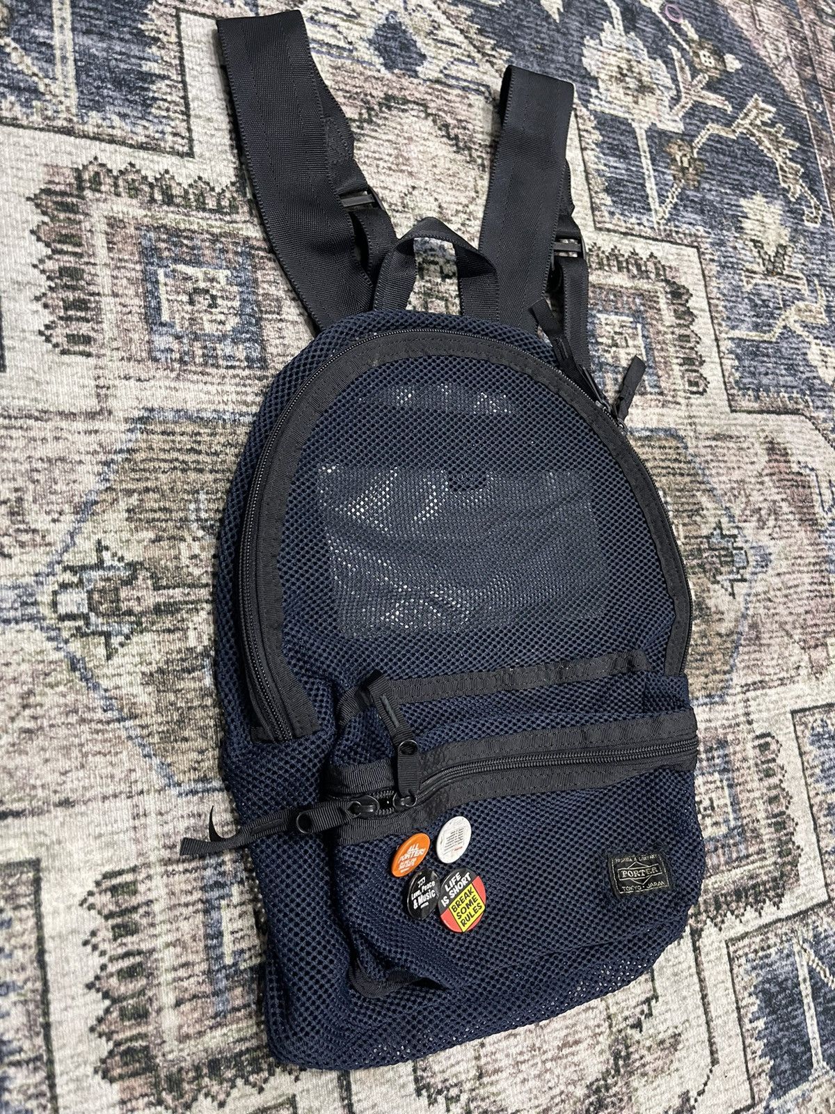 Japanese Brand × Porter × Vintage 🔥Vintage PORTER Tokyo Japan Full Mesh Daily Backpack Size ONE SIZE - 3 Thumbnail