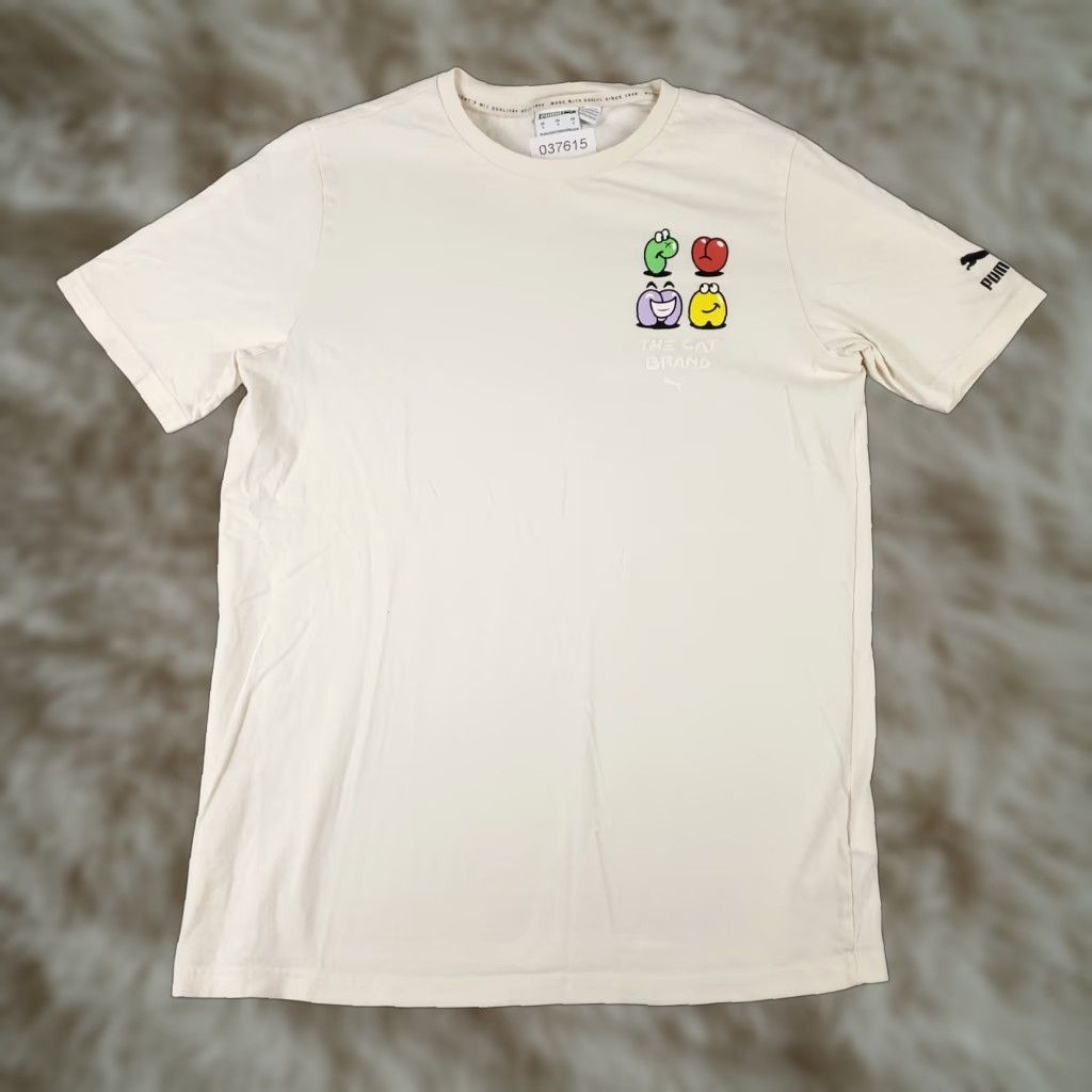 Puma VINTAGE Puma T Shirt Mens S Beige Logo Crew Neck Short Sleeve Adult Small Cotton Blend Regular Men’s Clothing 90s Sports America Size US S / EU 44-46 / 1 - 1 Thumbnail
