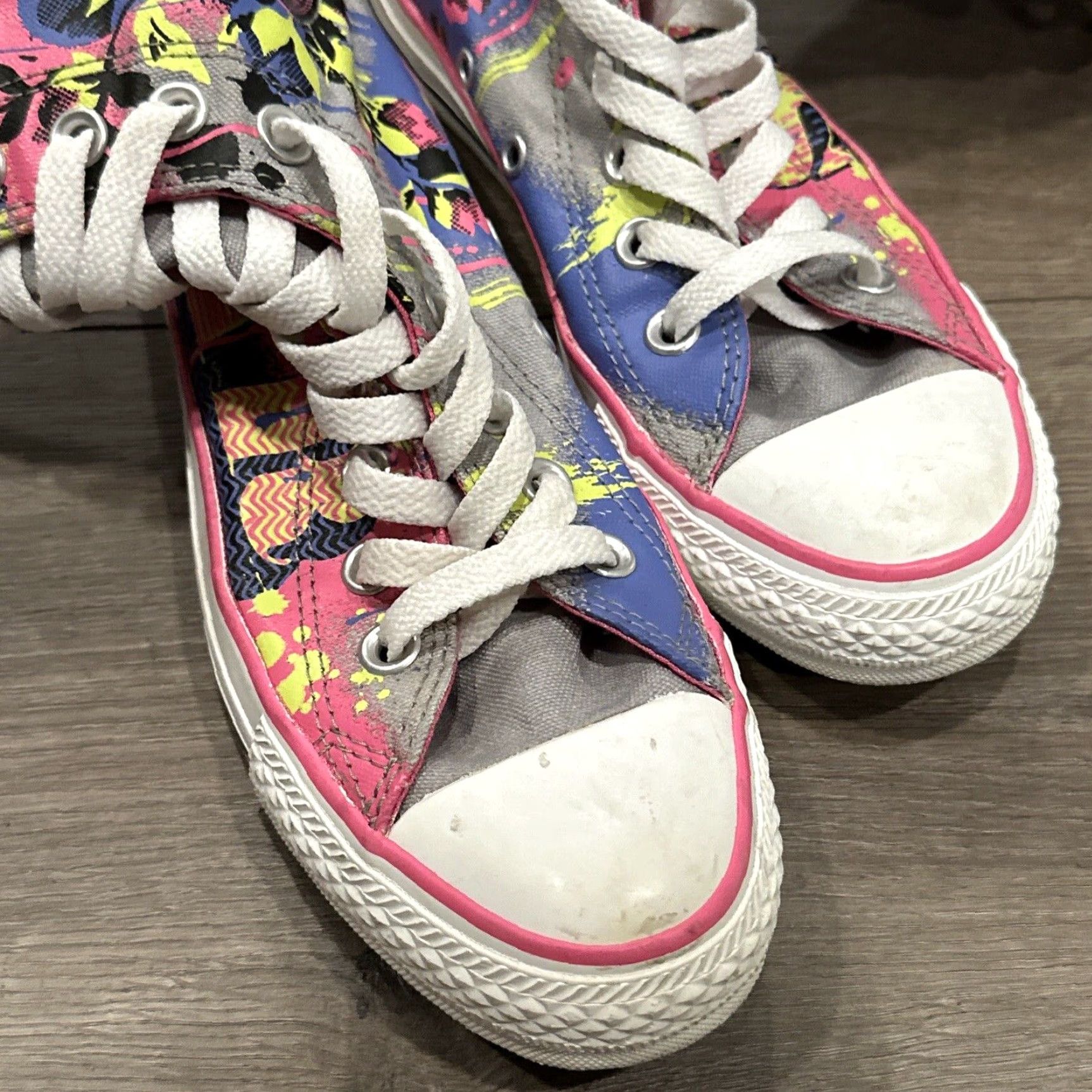 Converse VINTAGE Converse Chuck Taylor All-Star Knee High Sneakers Gray/Pink Zipper Lace-Up Women Size 6 Stars Size US 4 / IT 34 - 7 Thumbnail