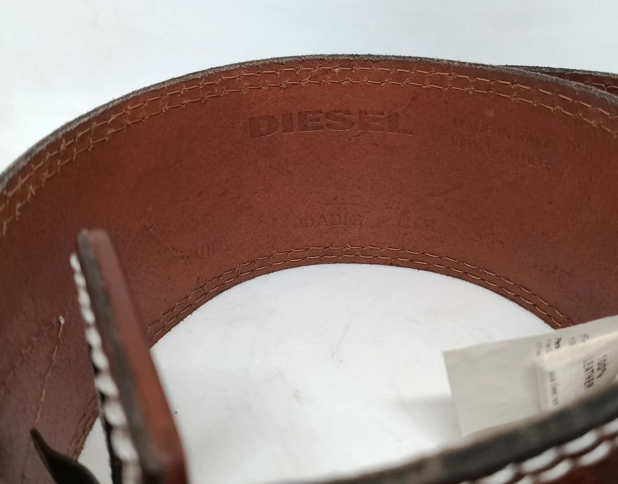 Diesel Diesel Wide Leather Belt – Brown – Size 95/38 – 70 mm Size ONE SIZE - 8 Thumbnail
