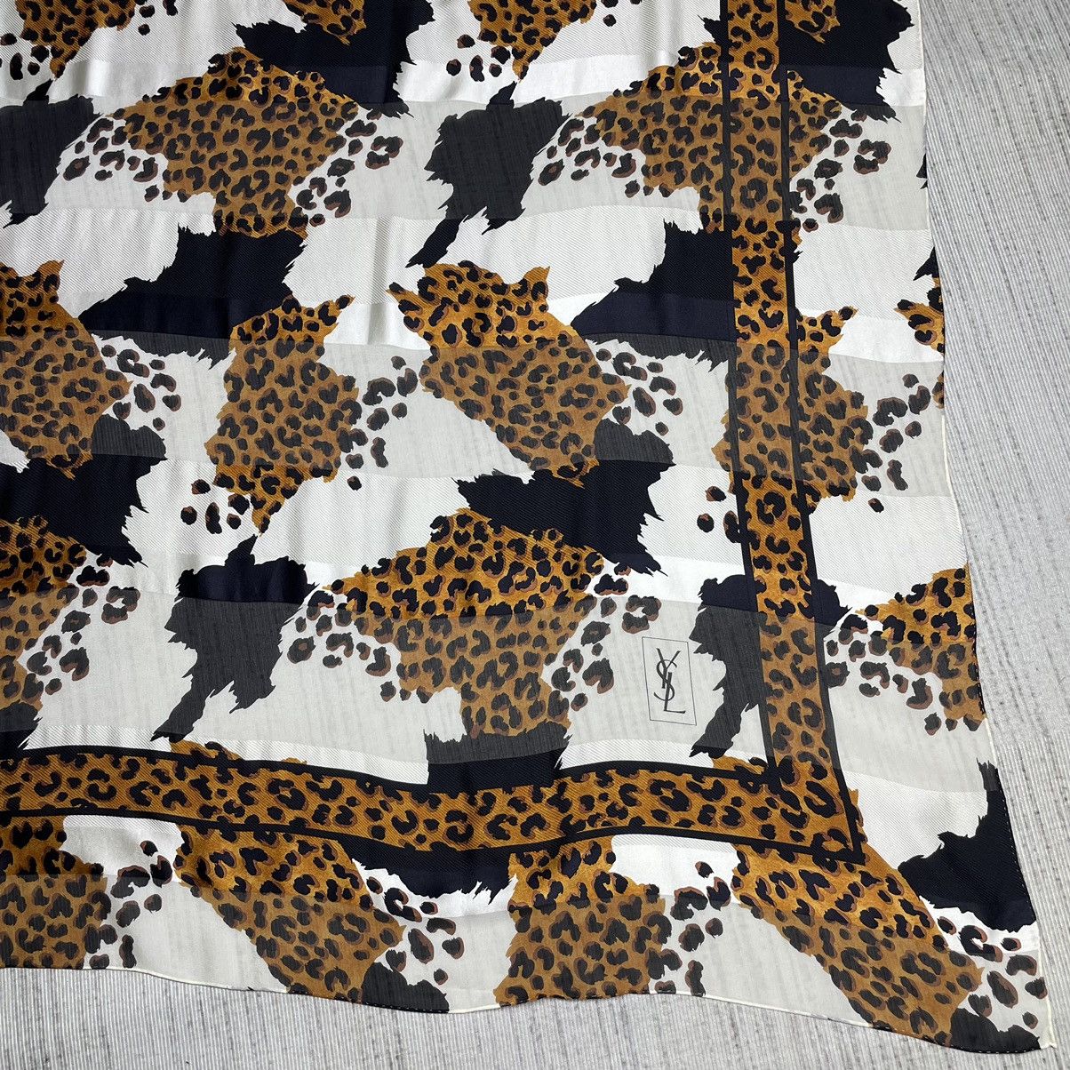 Saint Laurent Paris YvesSaintLaurent leopard silk Scarf Size ONE SIZE - 3 Thumbnail