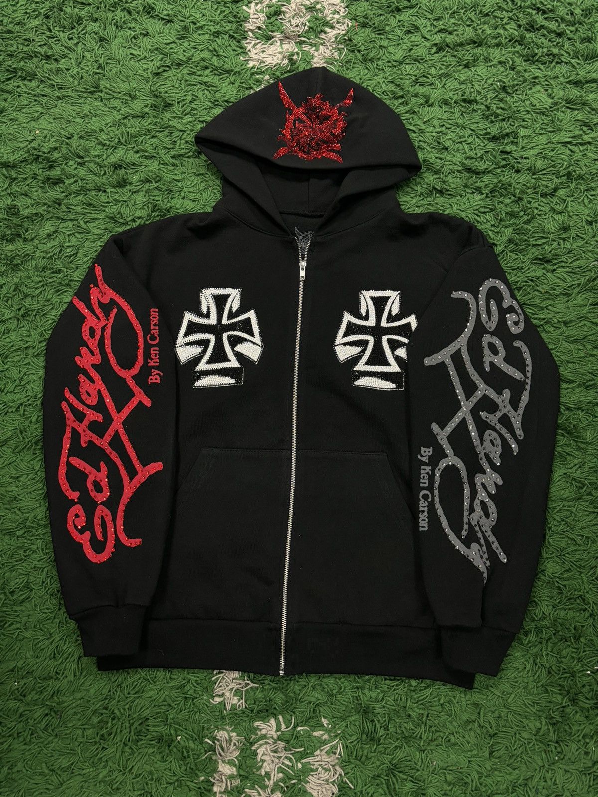 Ed Hardy × Ken Carson Ken Carson Xman Rhinestone Zip up