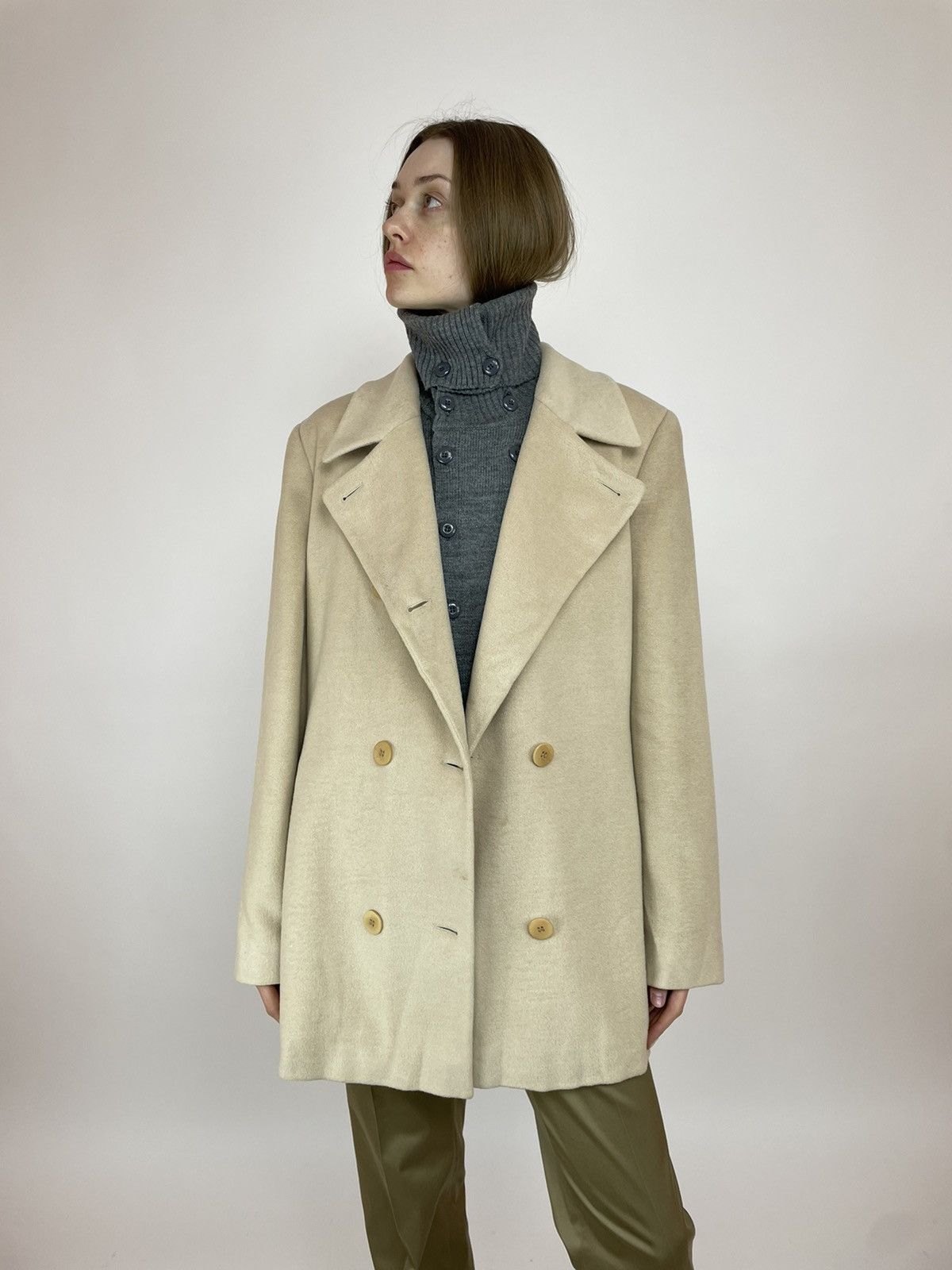 Other MARC CAIN WOOL/Angora BEIGE COAT Double-breasted WOMENS Size M / US 6-8 / IT 42-44 - 8 Thumbnail