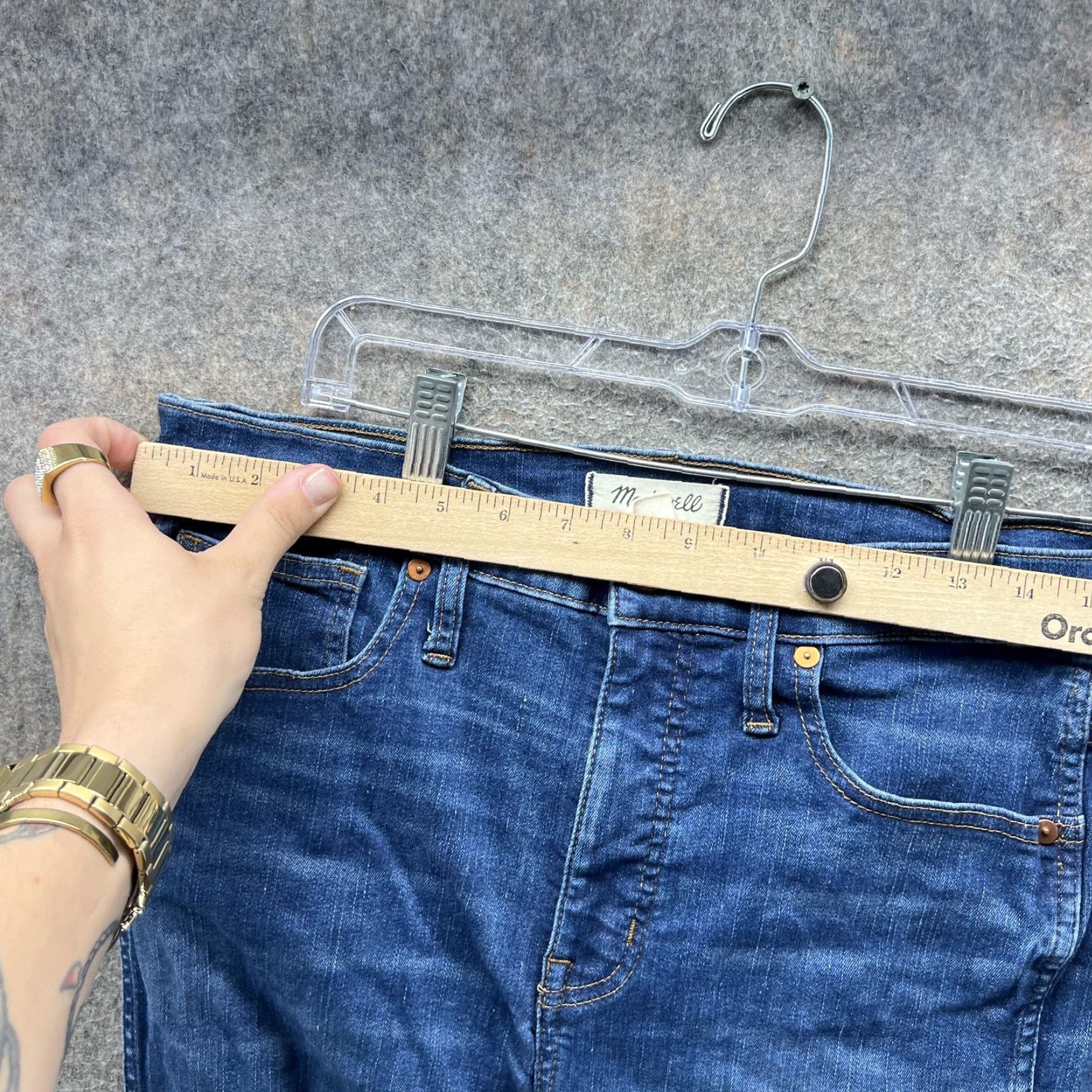 Madewell Madewell Jeans Womens 31 Blue Raw Hem Stretch Denim Ankle 9" High-Rise Skinny Size 24" / US 00 / IT 34 - 5 Thumbnail