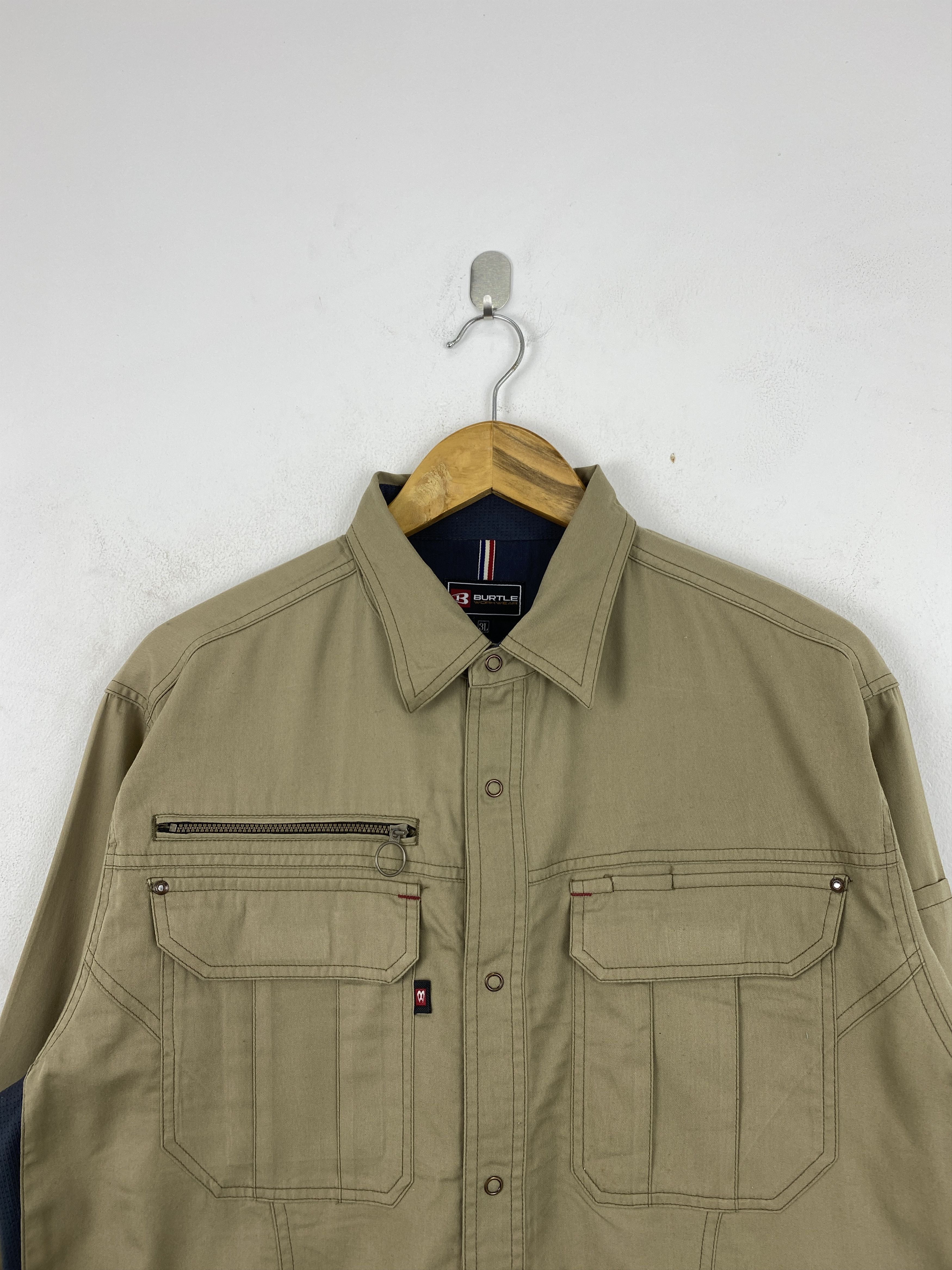 Japanese Brand Vintage Burtle 6103 Long Sleeved Workwear Jacket JA0180 Size US XXL / EU 58 / 5 - 3 Thumbnail