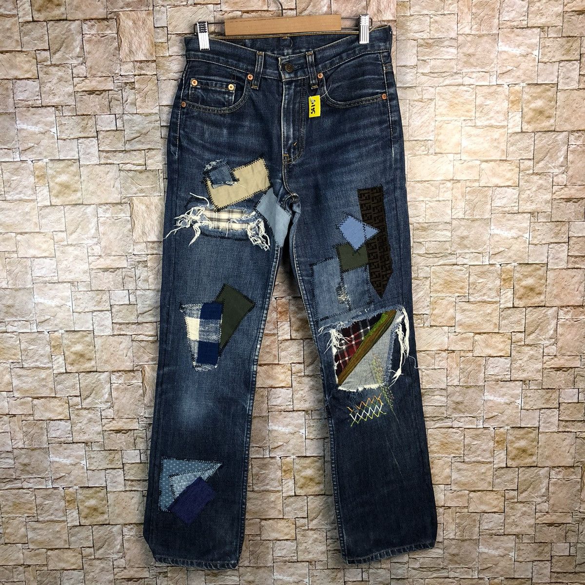 Levi's DL 553 Levis patchwork Distressed ripped Denim jeans #A135 Size US 27 - 1 Thumbnail