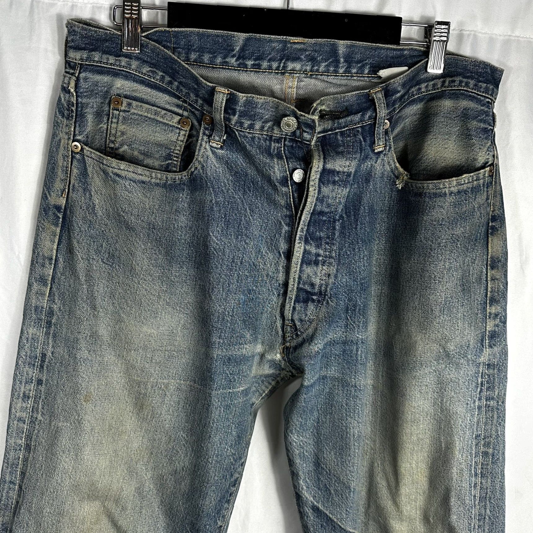 Denime Dope & Drakkar Japan Selvage Denim Jeans 501x Remake Redline 34x35 Jeans Men 34 Inseam Blue Straight Denim 34 Mens Dope & Drakkar Size US 34 / EU 50 - 2 Thumbnail