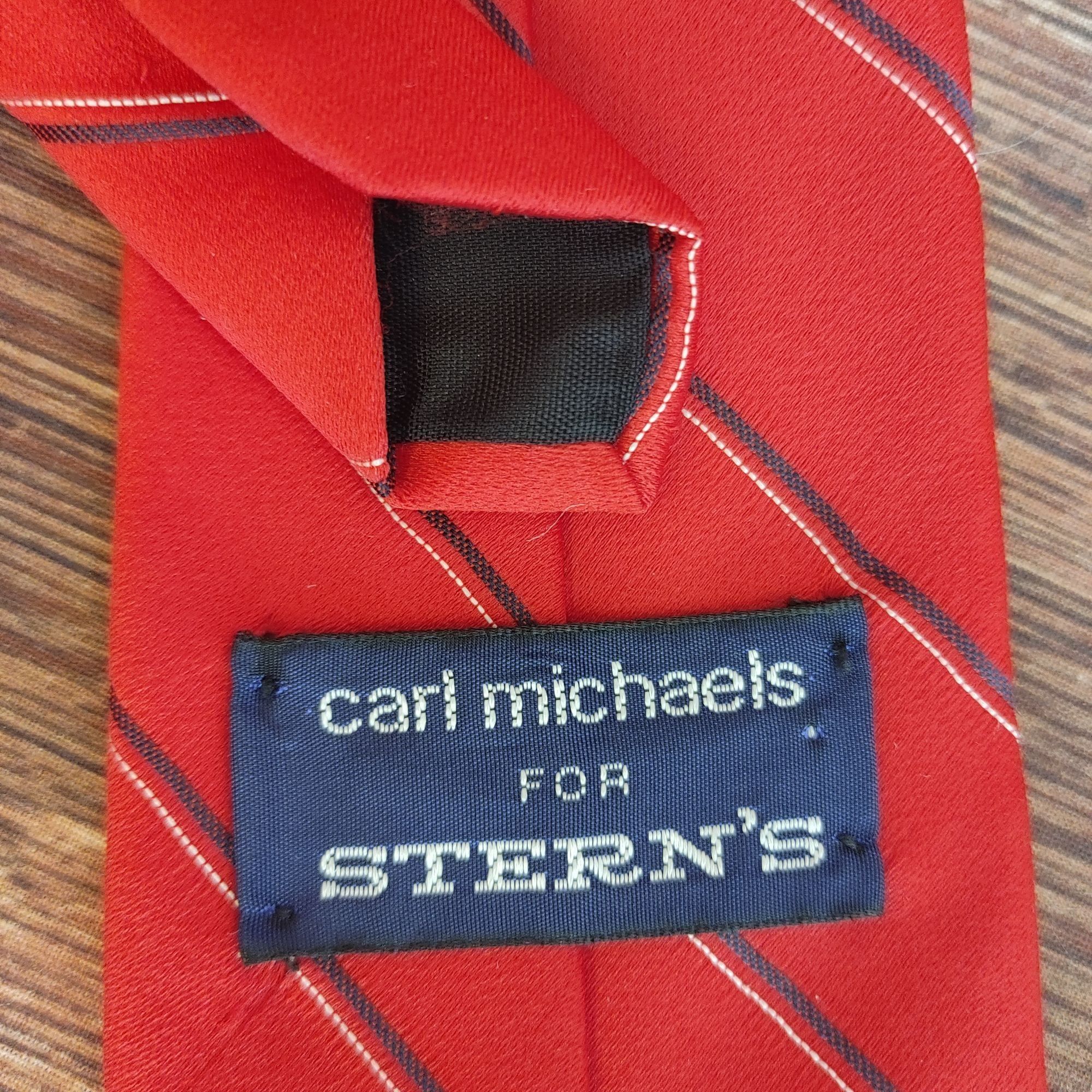Other Carl Michaels For Stern's Men's Red Blue Stripped Silk Neck Size ONE SIZE - 2 Thumbnail