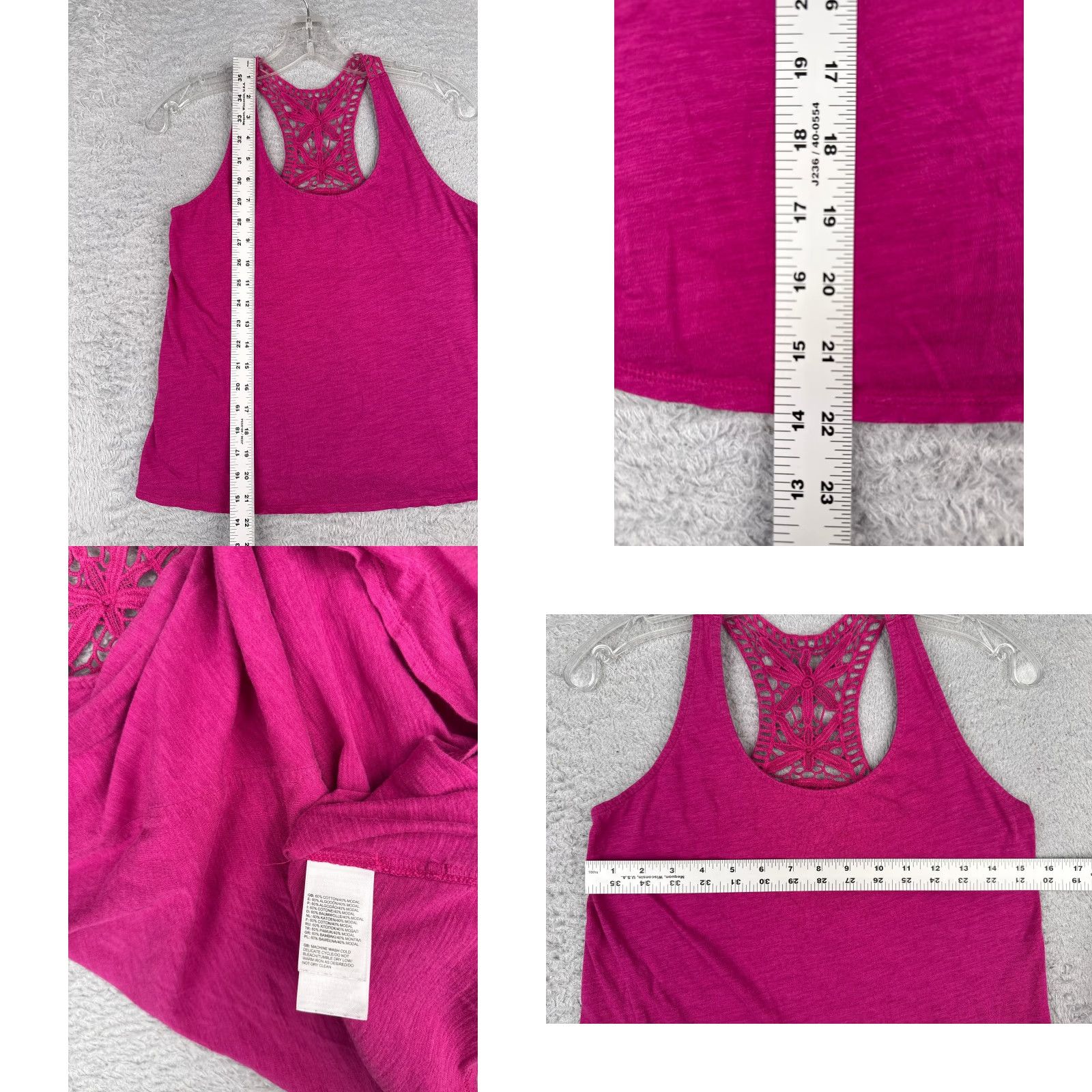 Vintage Shirt Women Medium Pink Tank Sleeveless Scoop Neck Cotton Modal Blend Size M / US 6-8 / IT 42-44 - 8 Thumbnail