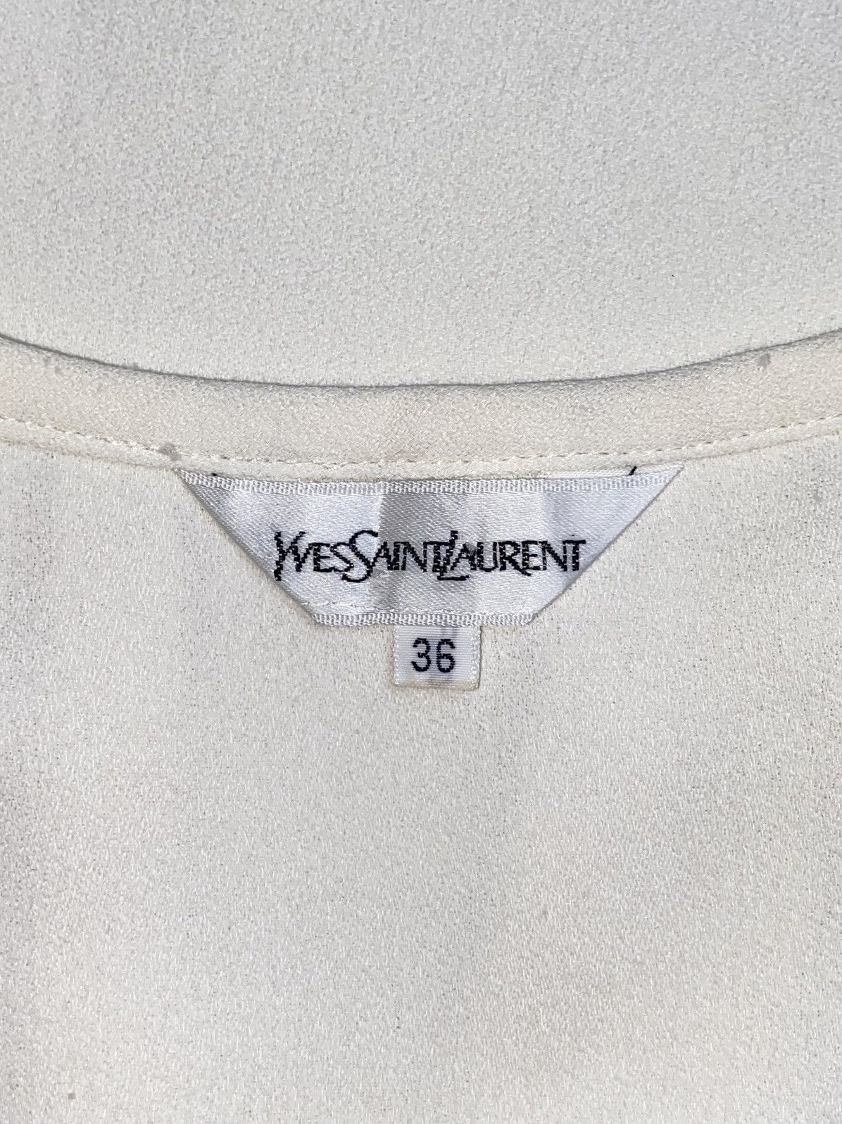 Yves Saint Laurent Yves Saint Laurent White Blouse Size XS / US 0-2 / IT 36-38 - 7 Thumbnail