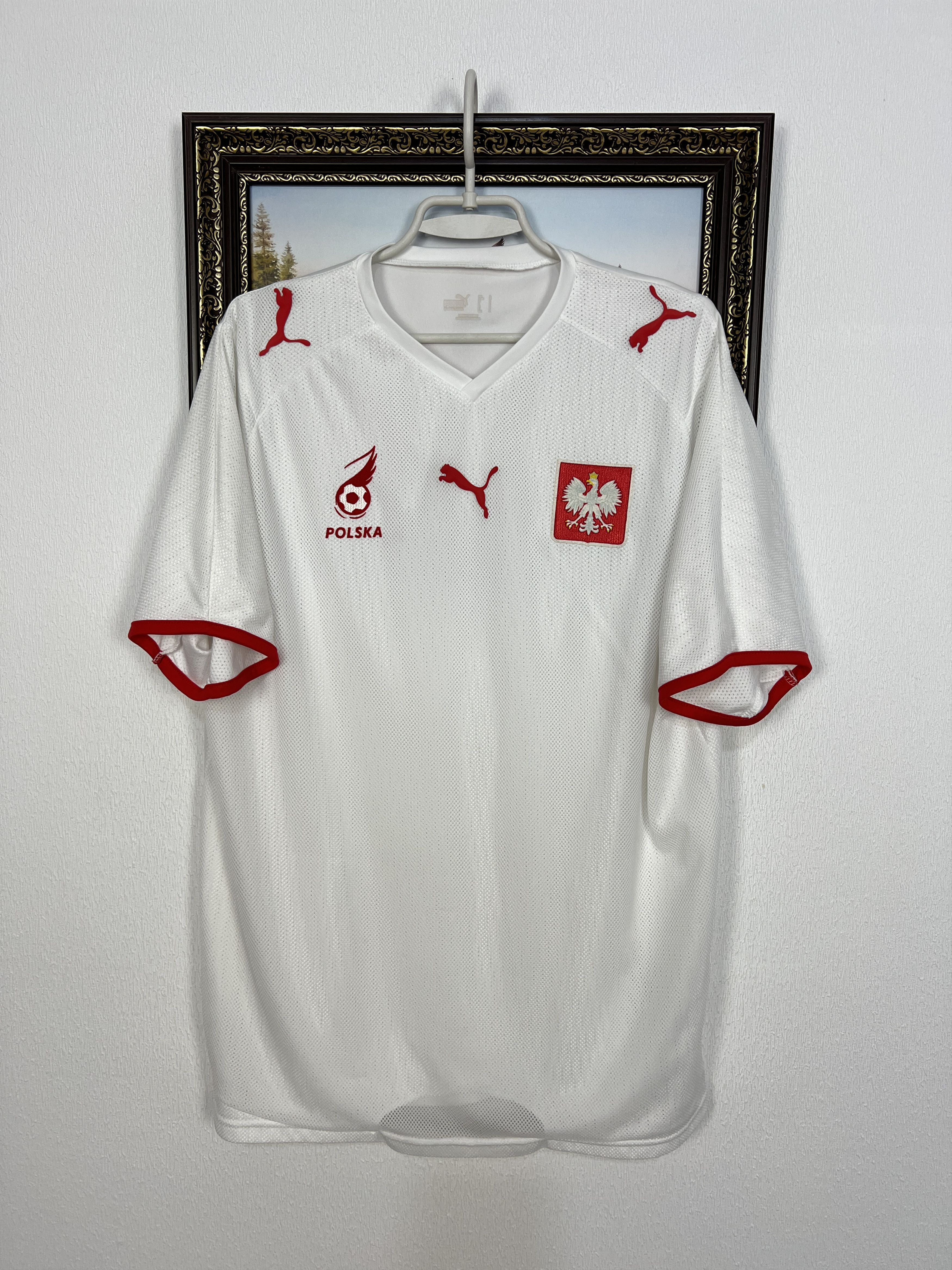 Puma Poland football shirt 2008 Soccer Jersey Trikot National Size US L / EU 52-54 / 3 - 1 Thumbnail