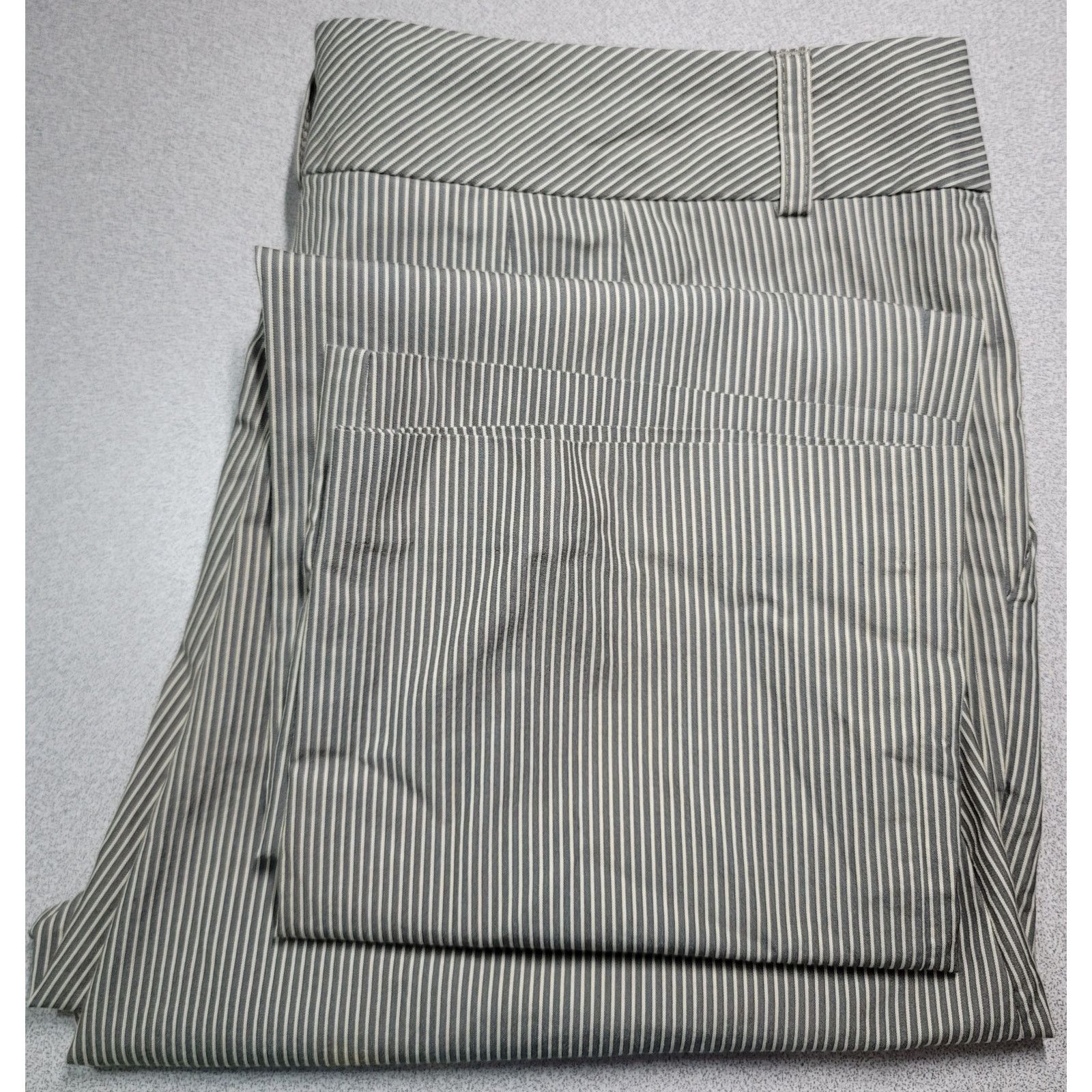 Other Norma Kamali Tan White Stripe Flat Front Pants 10 Soft Size 32" / US 10 / IT 46 - 5 Thumbnail