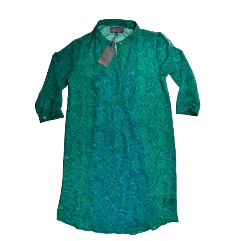 Other NWT Patterson J Kincaid PJK Dress Teal Snakeskin Sheer XS Size XS / US 0-2 / IT 36-38 - 4 Thumbnail