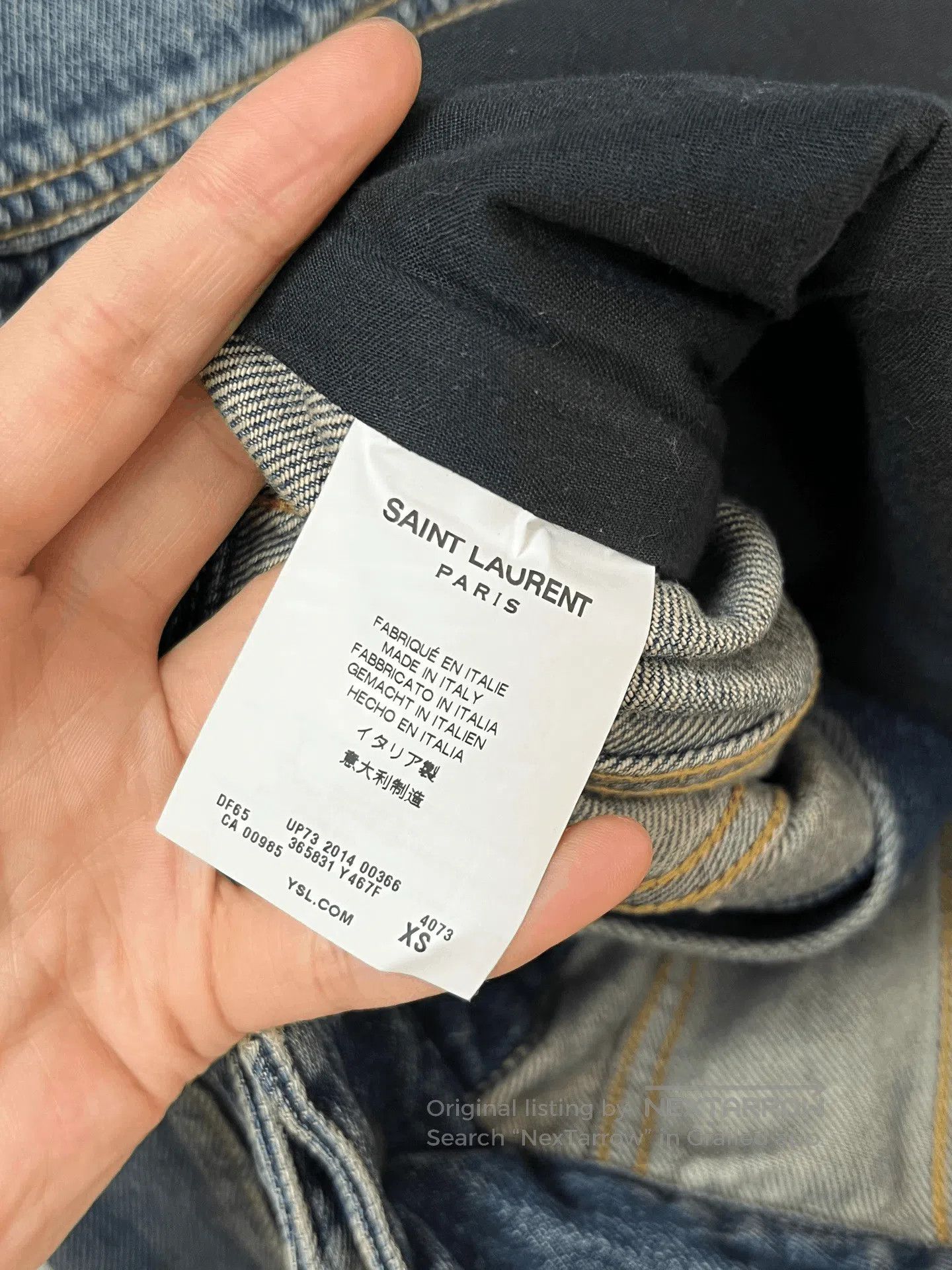 Saint Laurent Paris SLP Rivet Denim Jacket. Size XS / US 0-2 / IT 36-38 - 3 Thumbnail