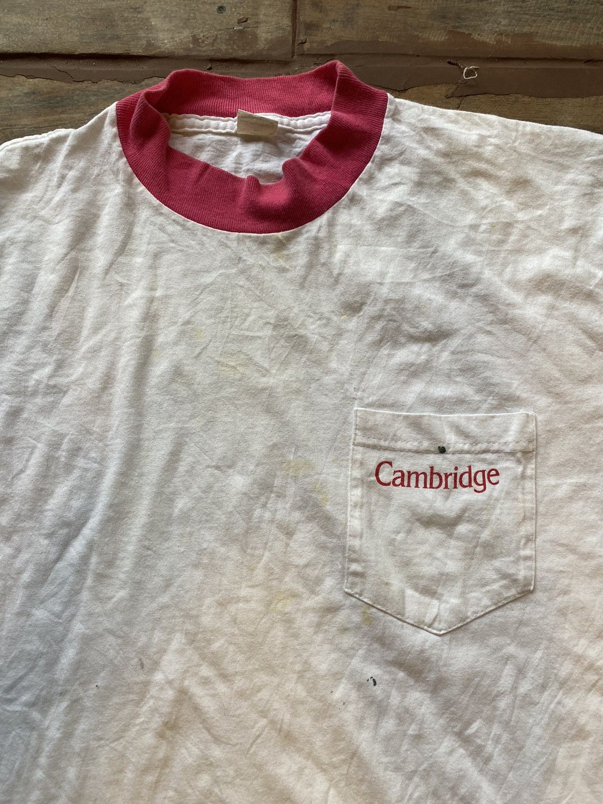 Vintage Vintage 1990s Cambridge Ribbed T-Shirt Size US XL / EU 56 / 4 - 2 Thumbnail