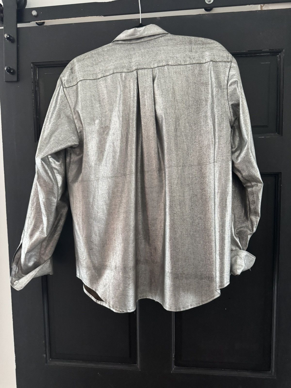 Comme des Garcons Comme des Garçons Metallic Silver Button Up Shirt Size S / US 4 / IT 40 - 3 Thumbnail