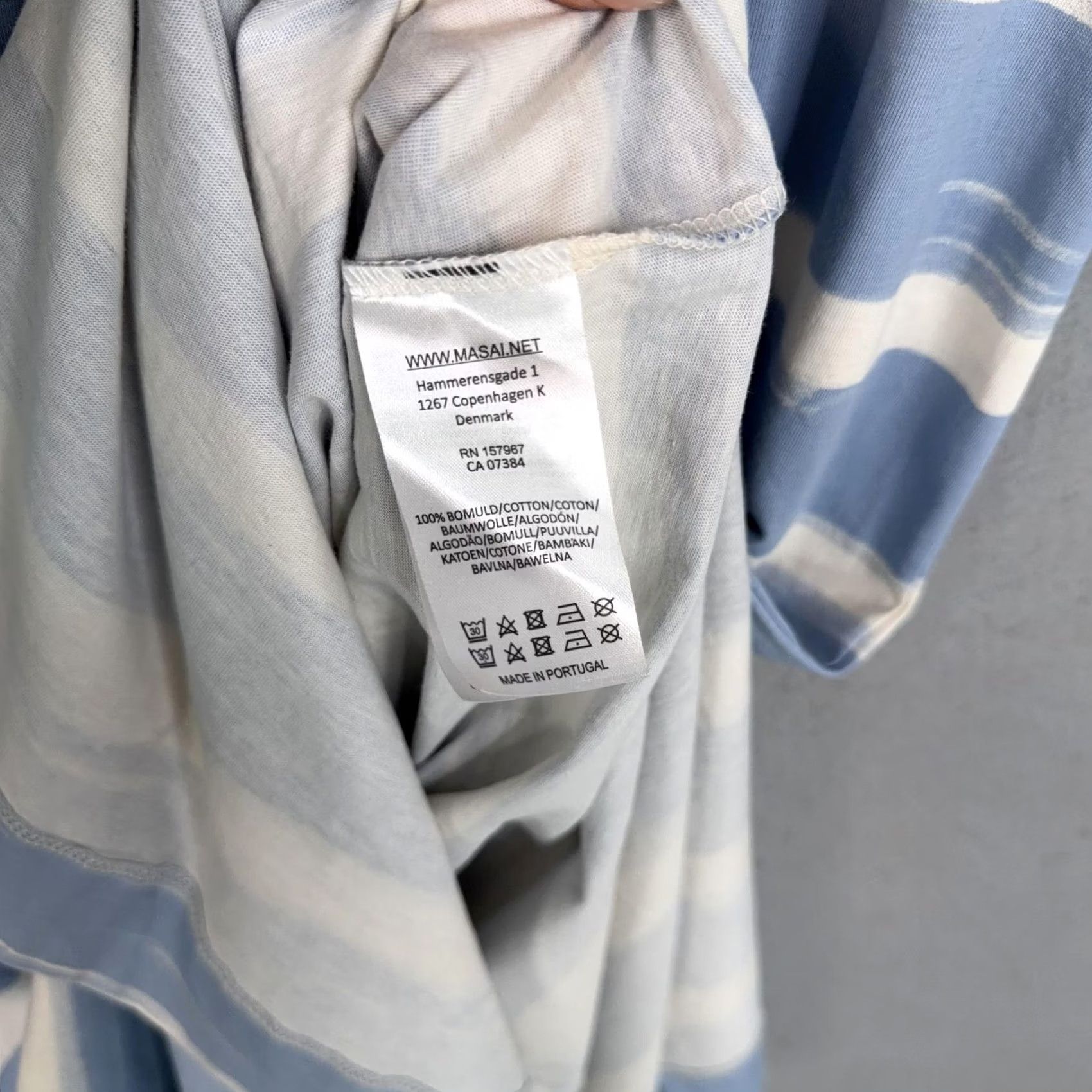 Vintage Masai Dress Womens Medium Blue White Stripe T Shirt Midi Side Slit Jersey Cotton Size M / US 6-8 / IT 42-44 - 5 Thumbnail