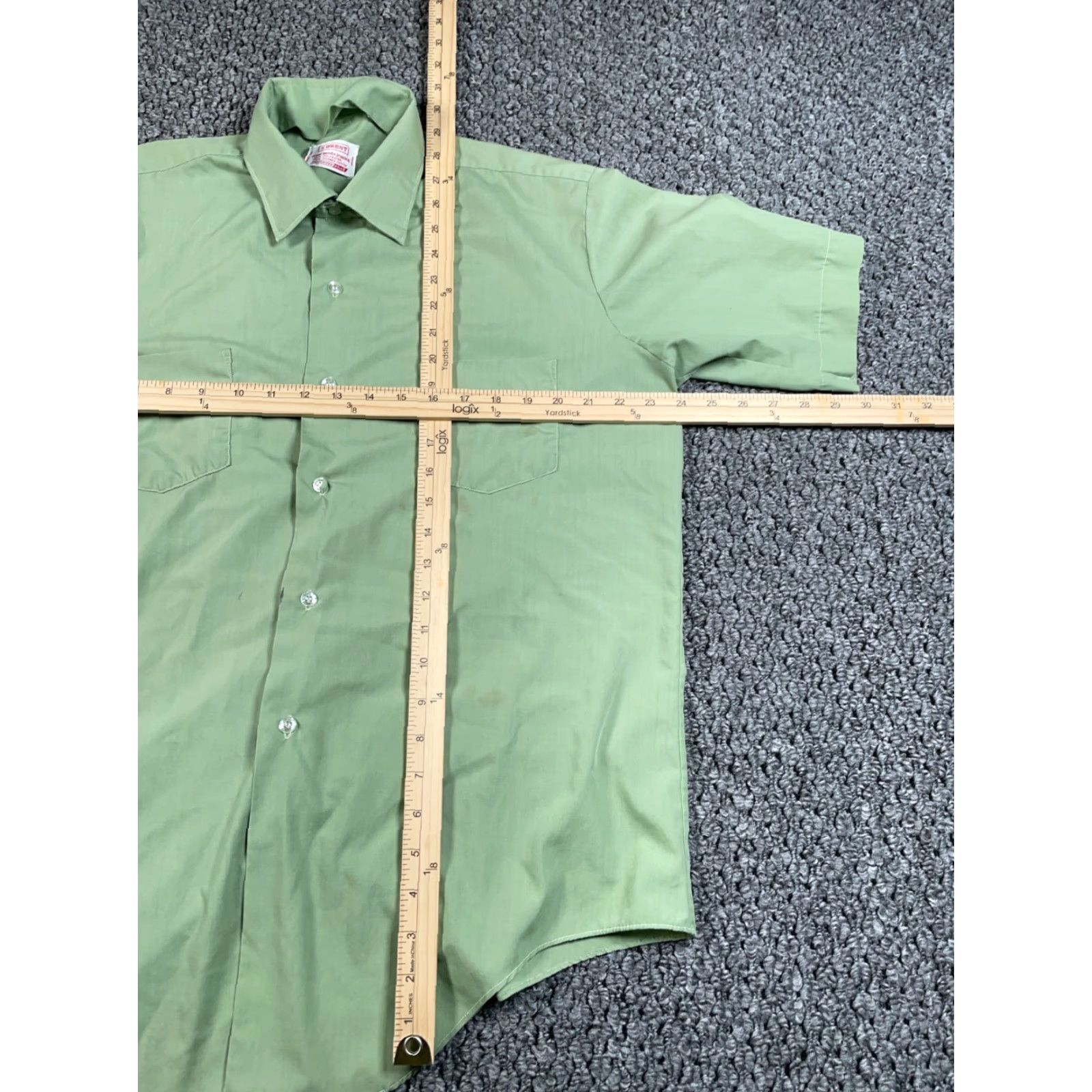Vintage VINTAGE Brent 70s Lightweight Button-Up Shirt Adult XL Sage Green Polyester-Cotton Blend Casual Japan Tag Mens Size US XL / EU 56 / 4 - 5 Thumbnail