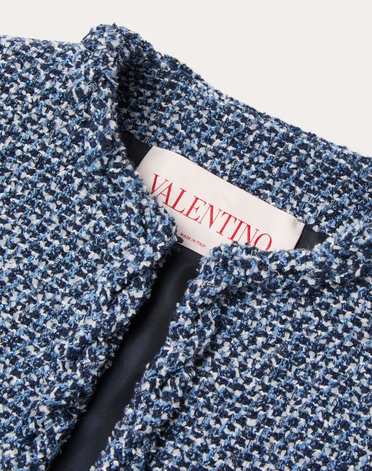 Valentino o1s1wg110525 Textured Tweed Denim Jacket in Blue Size M / US 6-8 / IT 42-44 - 5 Thumbnail
