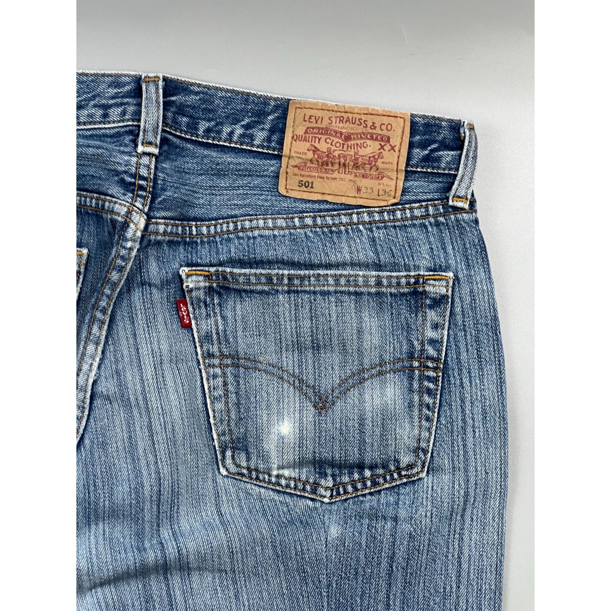 Levi's Levi’s 501 Reworked Distressed Denim Jeans Pants (Y0911) Size US 32 / EU 48 - 16 Thumbnail