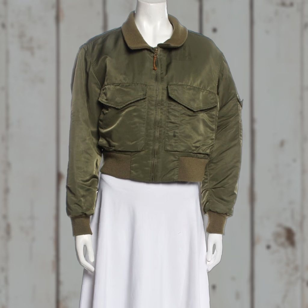 Nili Lotan NILI LOTAN Jacket Nylon Bomber XS Army Green Womens Short Vintage? (No N/A) Size XS / US 0-2 / IT 36-38 - 1 Thumbnail