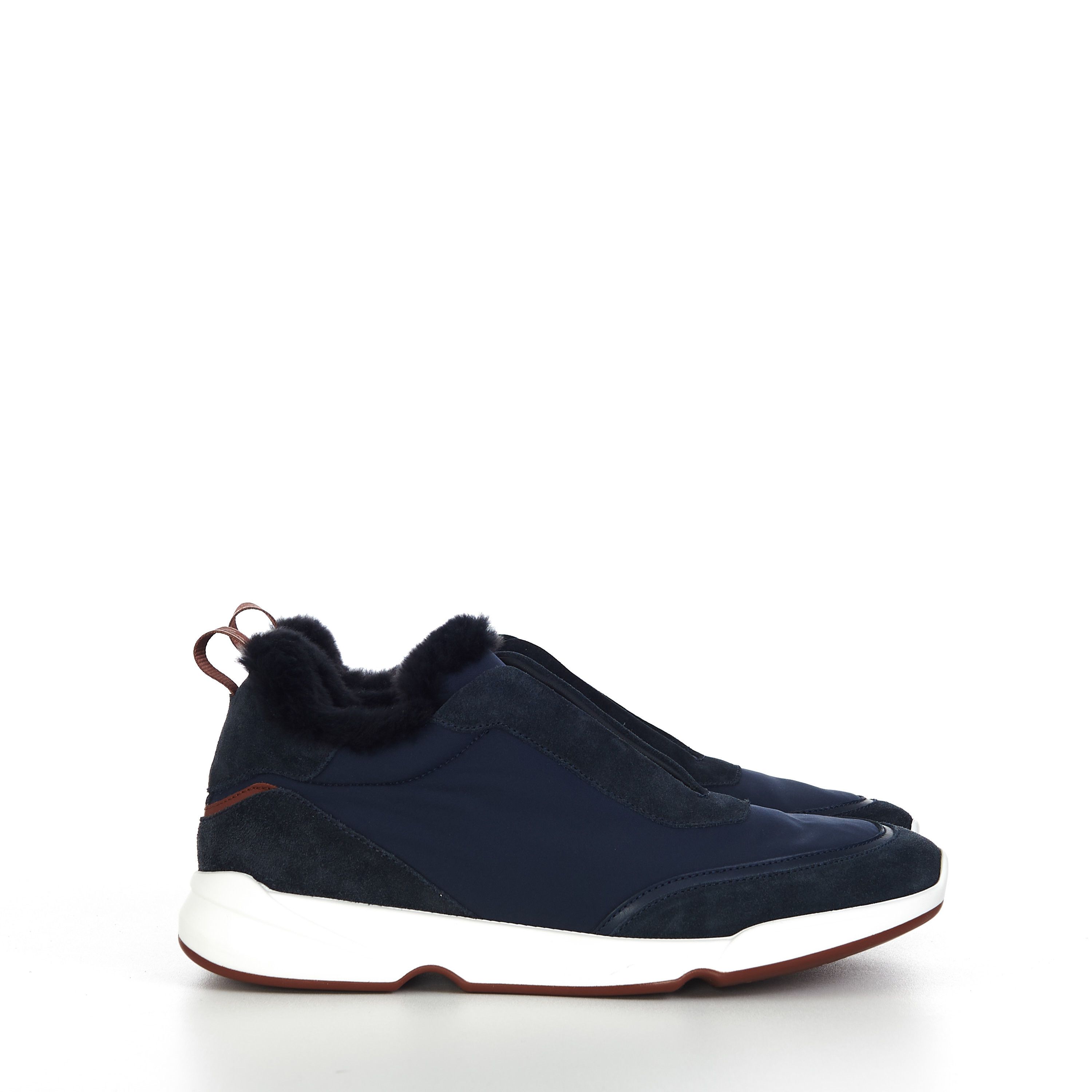 image of Loro Piana Modular Walk Sneaker In Navy Blue Technical Fabric, Men's (Size 6)