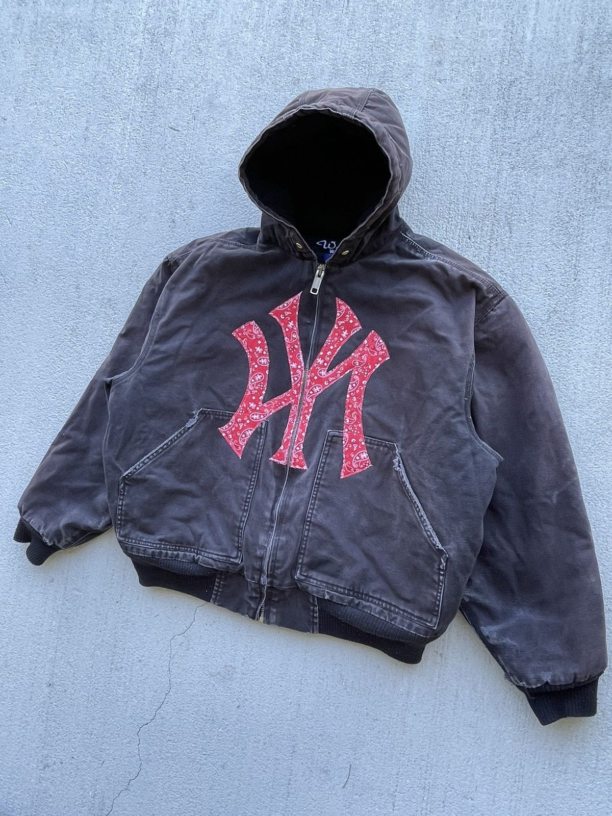 Vintage Vintage Boxy Carhartt Style Hooded Work Jacket Size US L / EU 52-54 / 3 - 2 Thumbnail