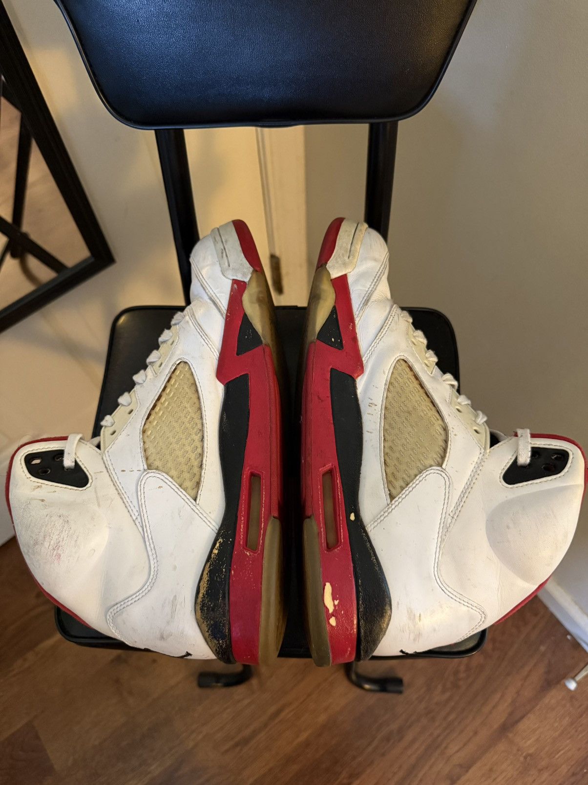Jordan Brand × Nike Jordan 5 Retro Fire Red Black Tongue (2013) Size US 10.5 / EU 43-44 - 5 Thumbnail