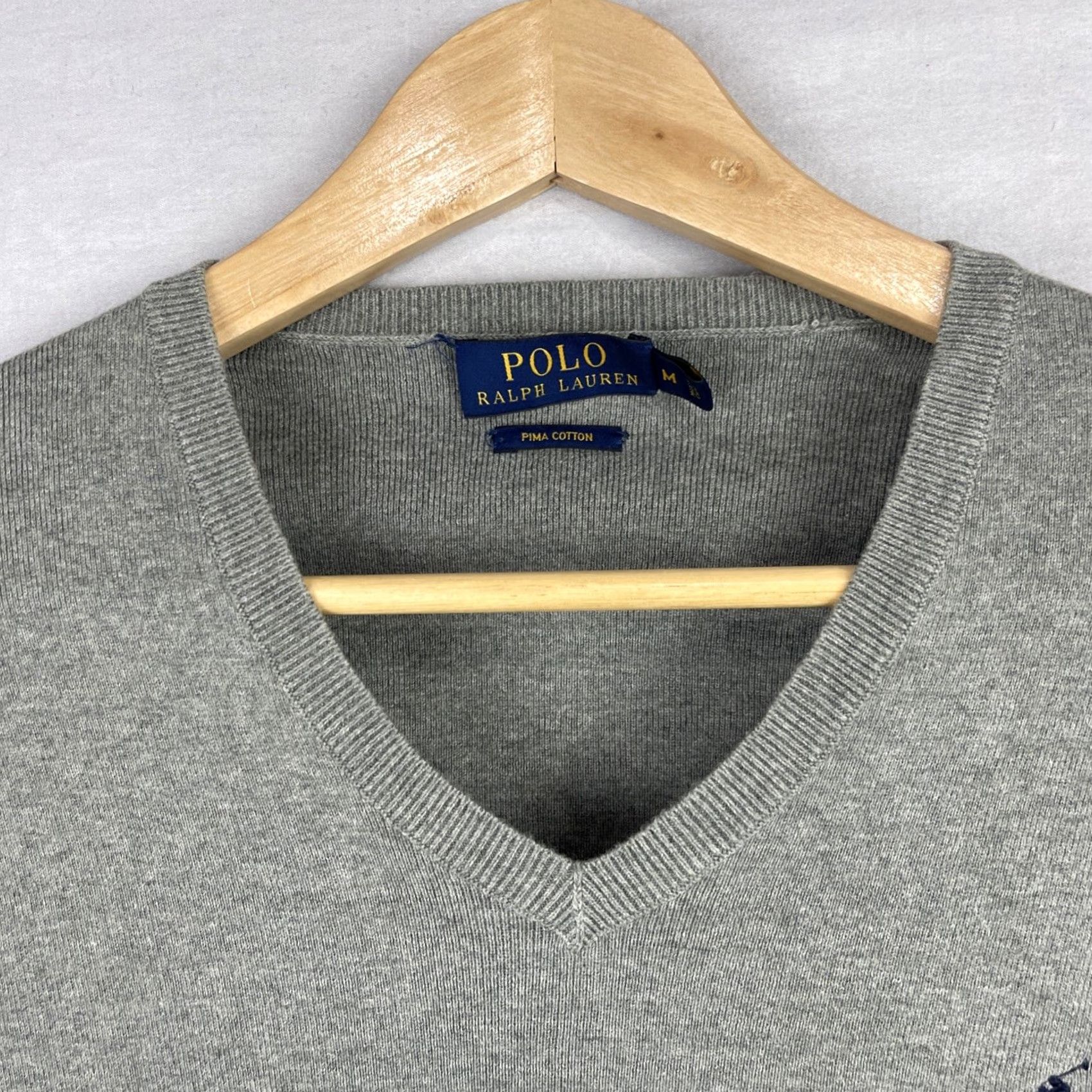 Polo Ralph Lauren Polo Ralph Lauren Sweater Mens M Gray Long Sleeve Pullover Knit Pima Cotton Brown? Size US M / EU 48-50 / 2 - 4 Thumbnail