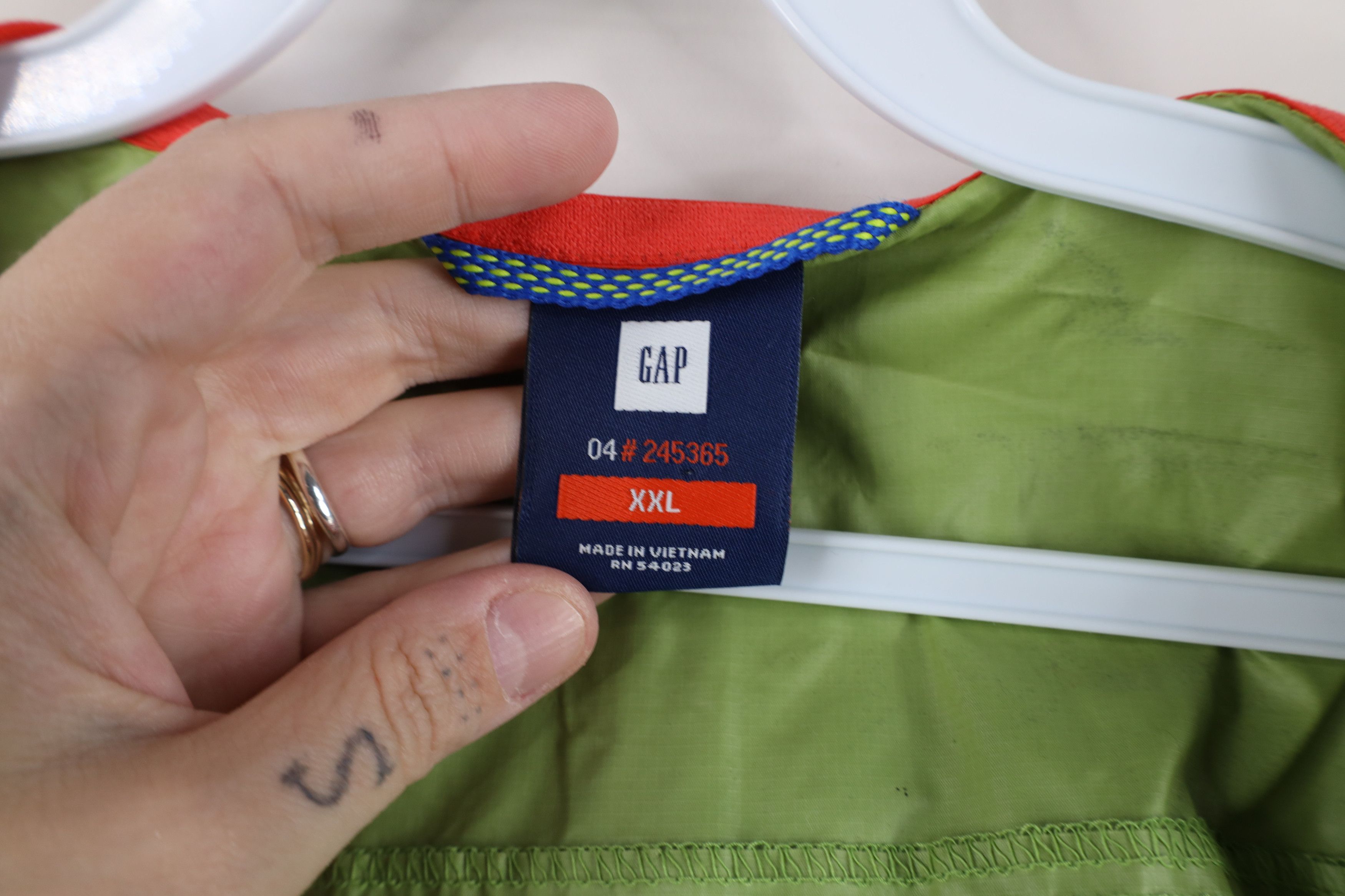 Gap Vintage Gap Packable Hooded Windbreaker Rain Jacket Lime Size US XXL / EU 58 / 5 - 12 Thumbnail