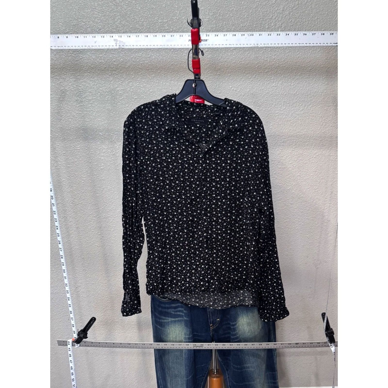 Allsaints Allsaints Shirt Mens Medium M Allsaints Unique Hearts Rayon Long Sleeve Shirt Multicolor 15.5 x 34 Size US M / EU 48-50 / 2 - 3 Thumbnail