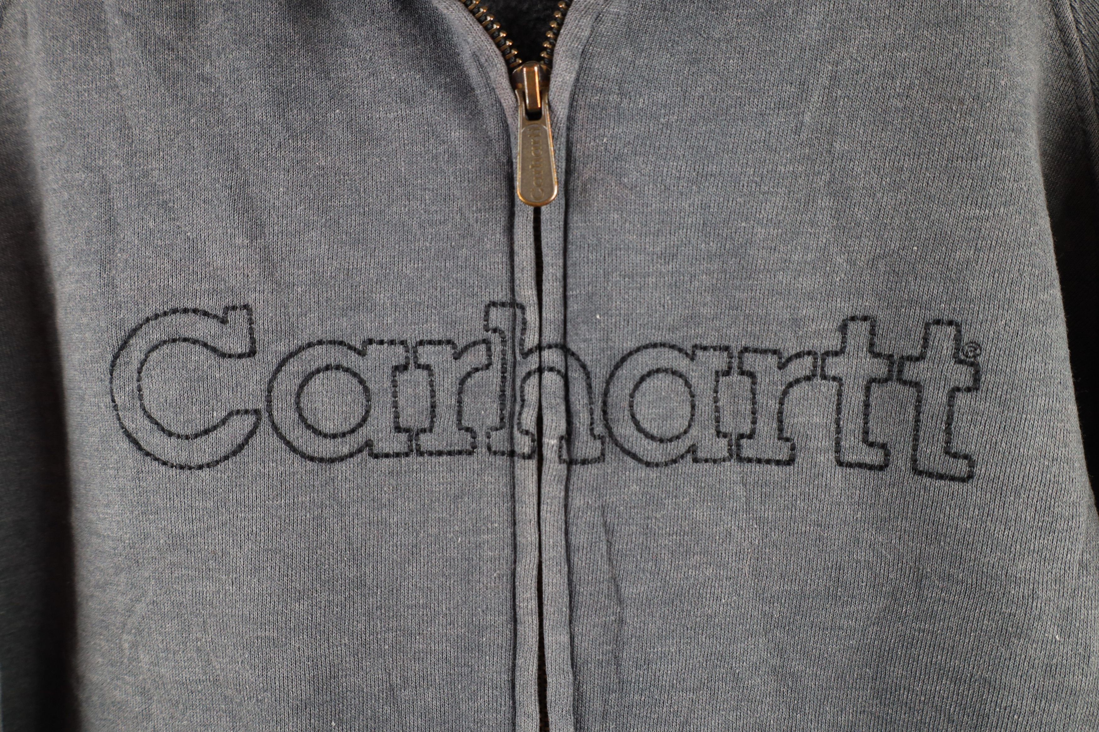 Carhartt × Vintage Vintage Carhartt Out Box Logo Full Zip Hoodie Sweatshirt Size L / US 10 / IT 46 - 4 Thumbnail