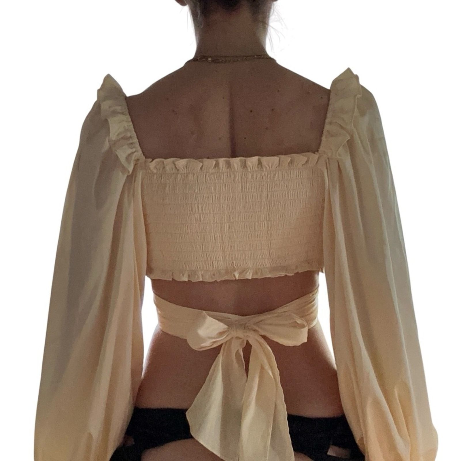 For Love & Lemons NWOT For Love & Lemons Argent Wrap Blouse – Cream – Size XS Size XS / US 0-2 / IT 36-38 - 2 Thumbnail