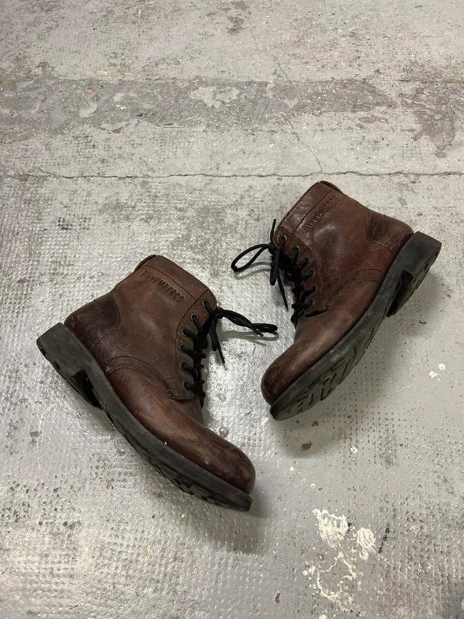 Dirk Bikkembergs 2000s Dirk Bikkembergs Army Brown Leather Boots Size US 7 / EU 40 - 2 Thumbnail