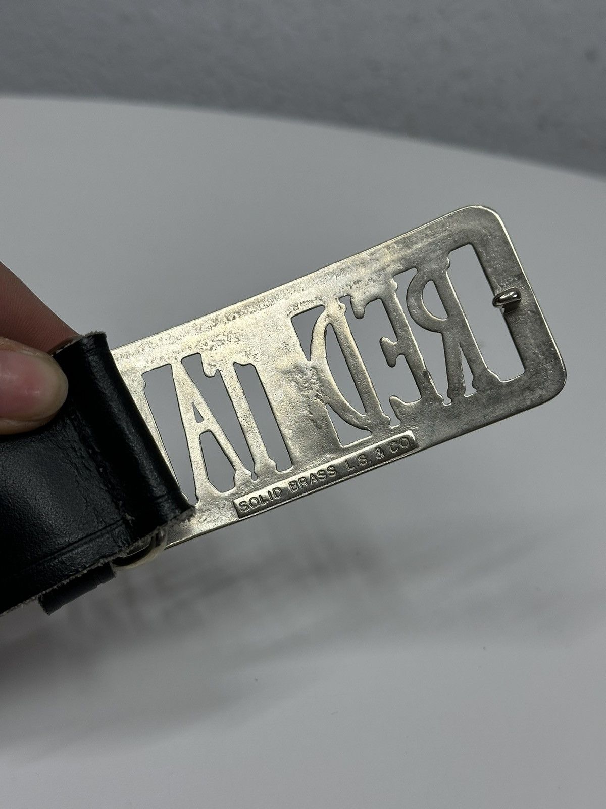 Levi's Vintage Levis Leather Belt Y2k B B Simon Avantgarde Size ONE SIZE - 9 Thumbnail