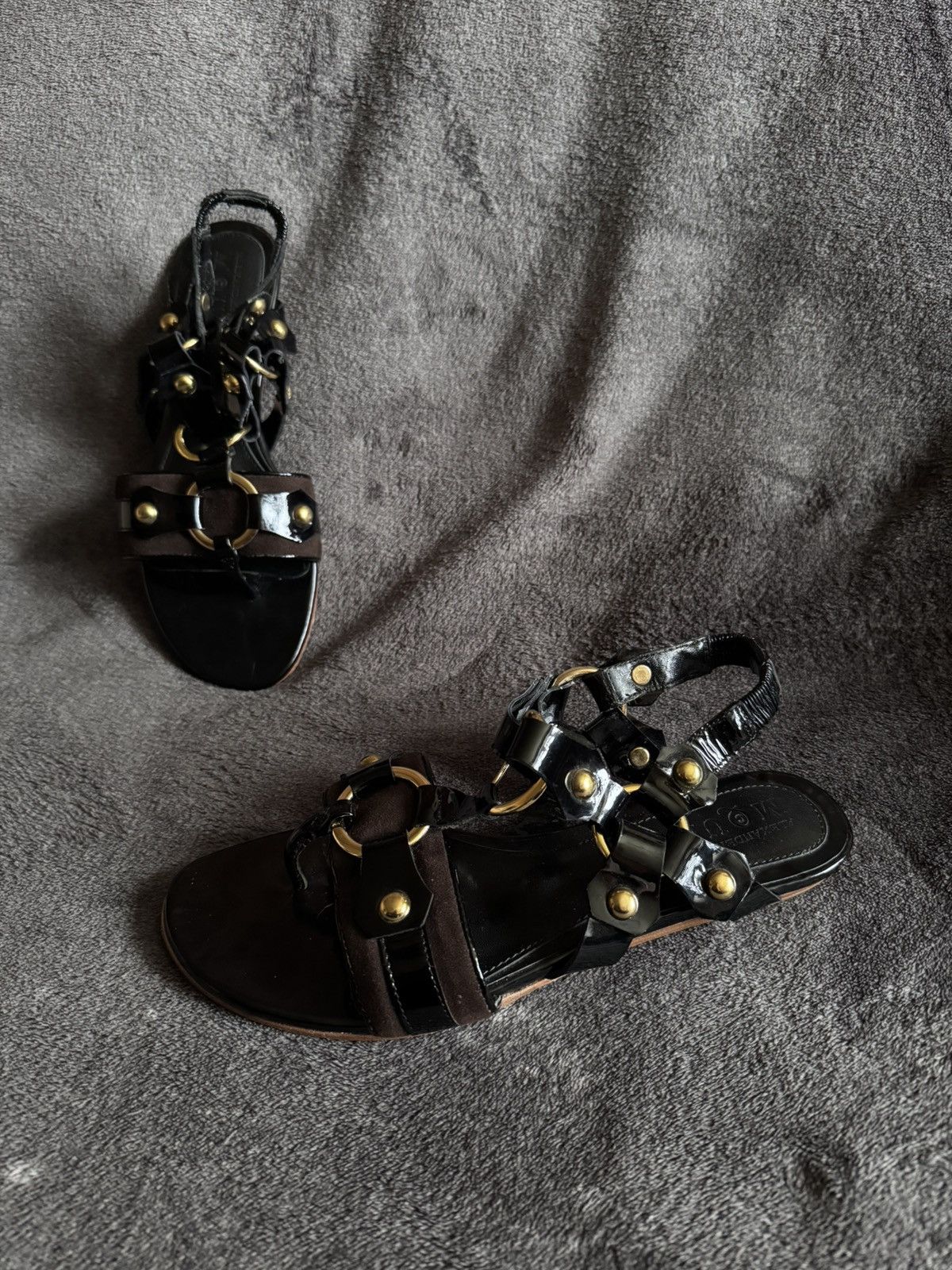 Alexander McQueen Alexander McQueen Womens Patent Leather Ankle Strap Sandals Size US 8 / IT 38 - 3 Thumbnail