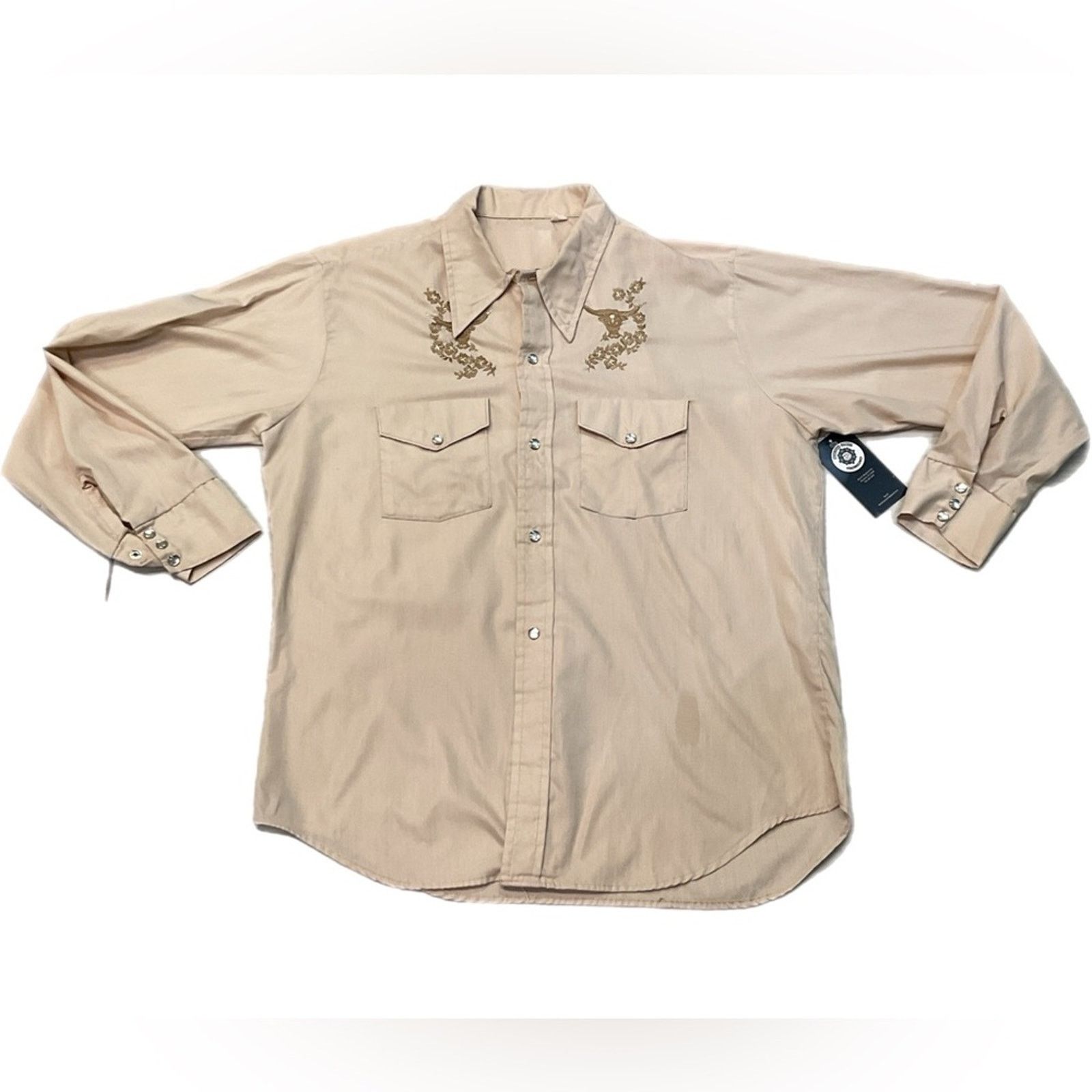 Vintage Vintage Pearl Snap Embroidery cow Men's Shirt Size US XL / EU 56 / 4 - 1 Thumbnail