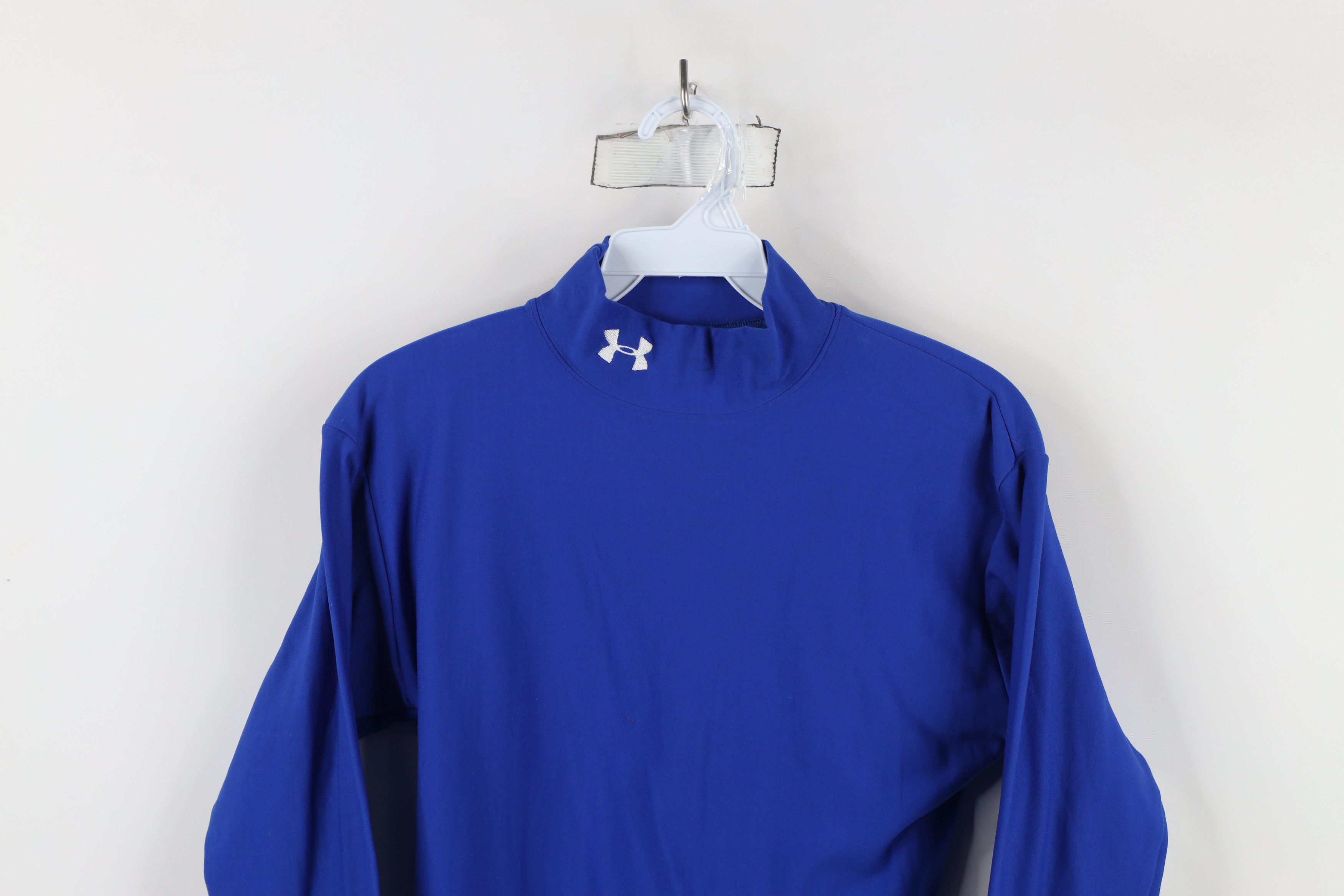 Under Armour × Vintage Under Armour Compression Mock Neck Long Sleeve T-Shirt Blue Size US M / EU 48-50 / 2 - 2 Thumbnail