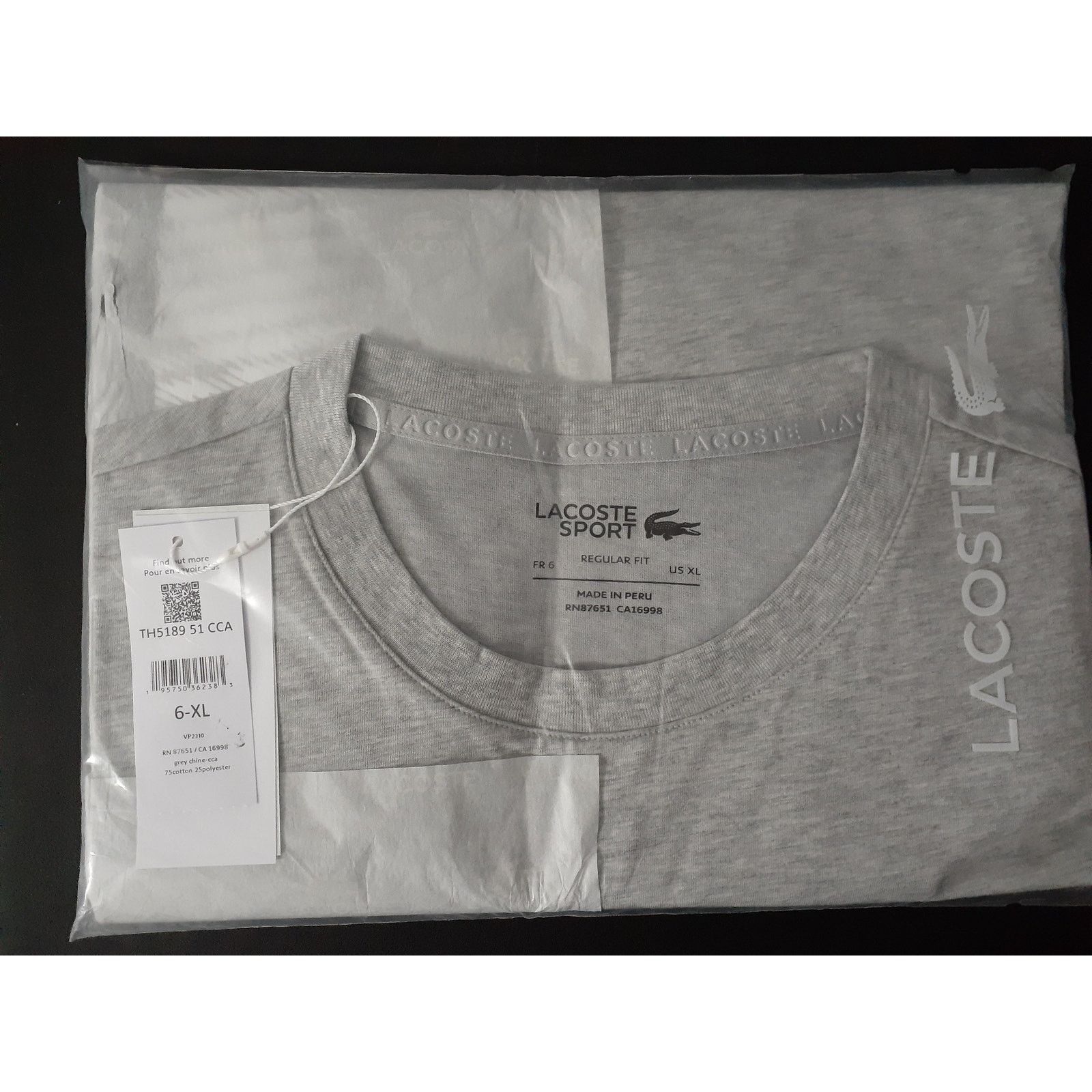Lacoste Lacoste Men's Roland Garros Edition Chunky Jersey T-Shirt XL Size US XL / EU 56 / 4 - 2 Thumbnail