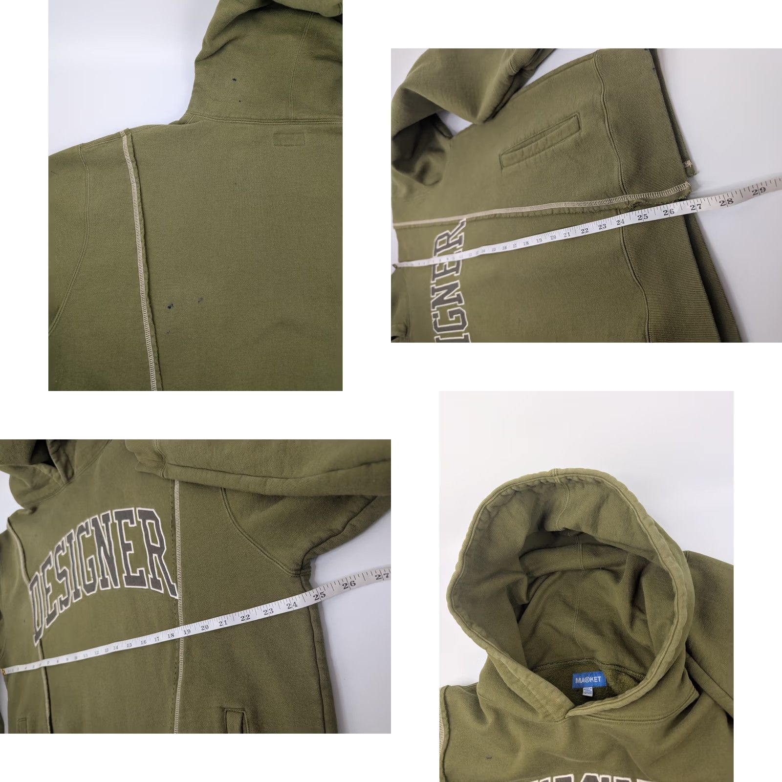 Market MARKET Hoodie Mens Large Pullover Olive Green Graphic Print Sweater Streetwear Hip Hop Designer Size US L / EU 52-54 / 3 - 8 Thumbnail