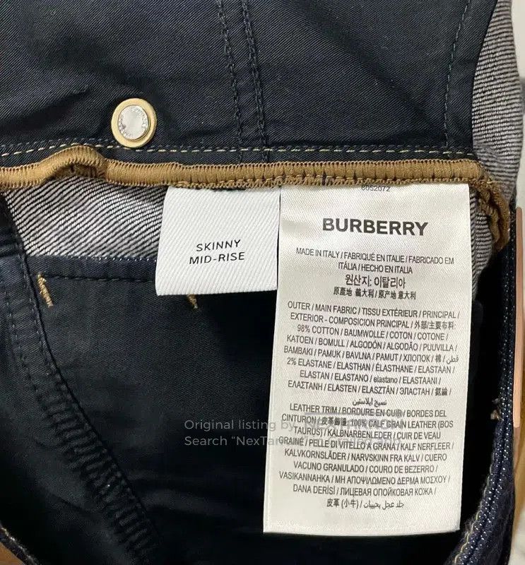 Burberry Burberry Blue Cotton Women’s Jeans Size XS. Size 22" - 7 Thumbnail