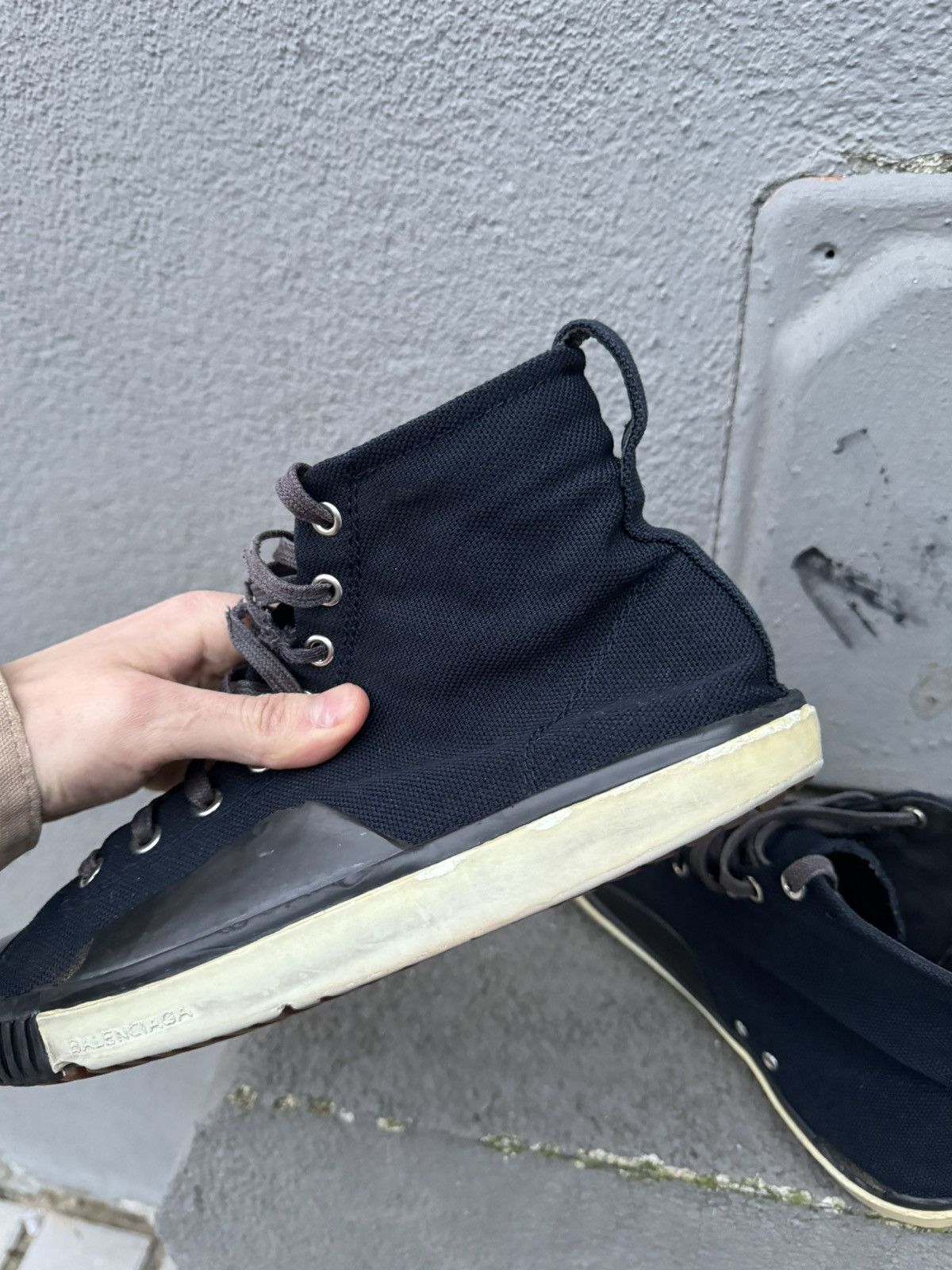Balenciaga × Vintage Vintage Balenciaga Trainers Canvas Avangard Hihg Top Size US 9.5 / EU 42-43 - 18 Thumbnail