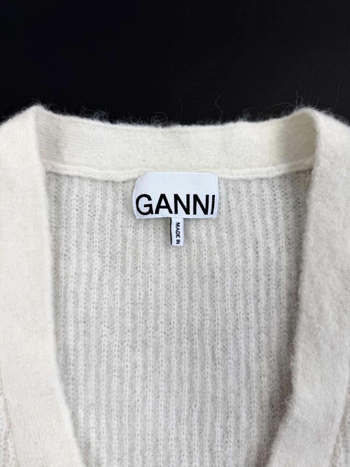 Ganni GANNI Alpaca Wool Knit Cardigan Cream Sweater Designer Size S / US 4 / IT 40 - 13 Thumbnail