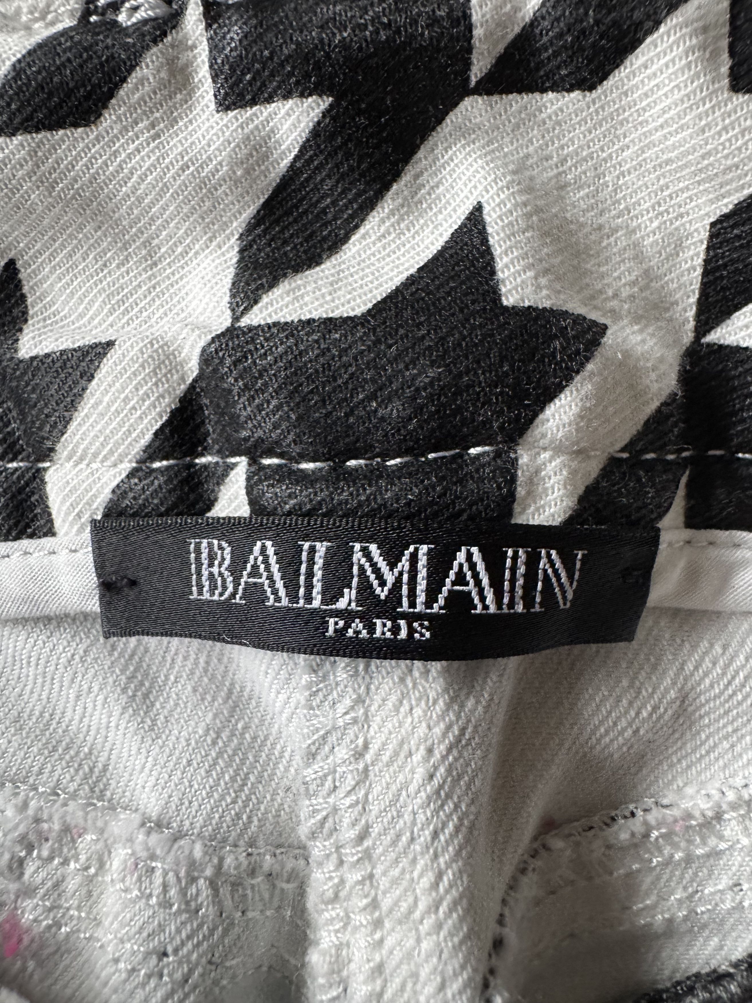 Balmain Star-Pattern Denim Trouser with lion embroidered buttons Size US 29 - 19 Thumbnail